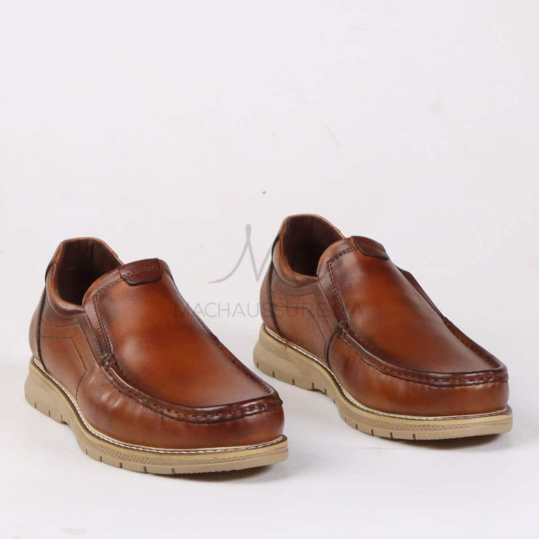 Confort Absolu - Chaussures de ville en cuir Tabac.