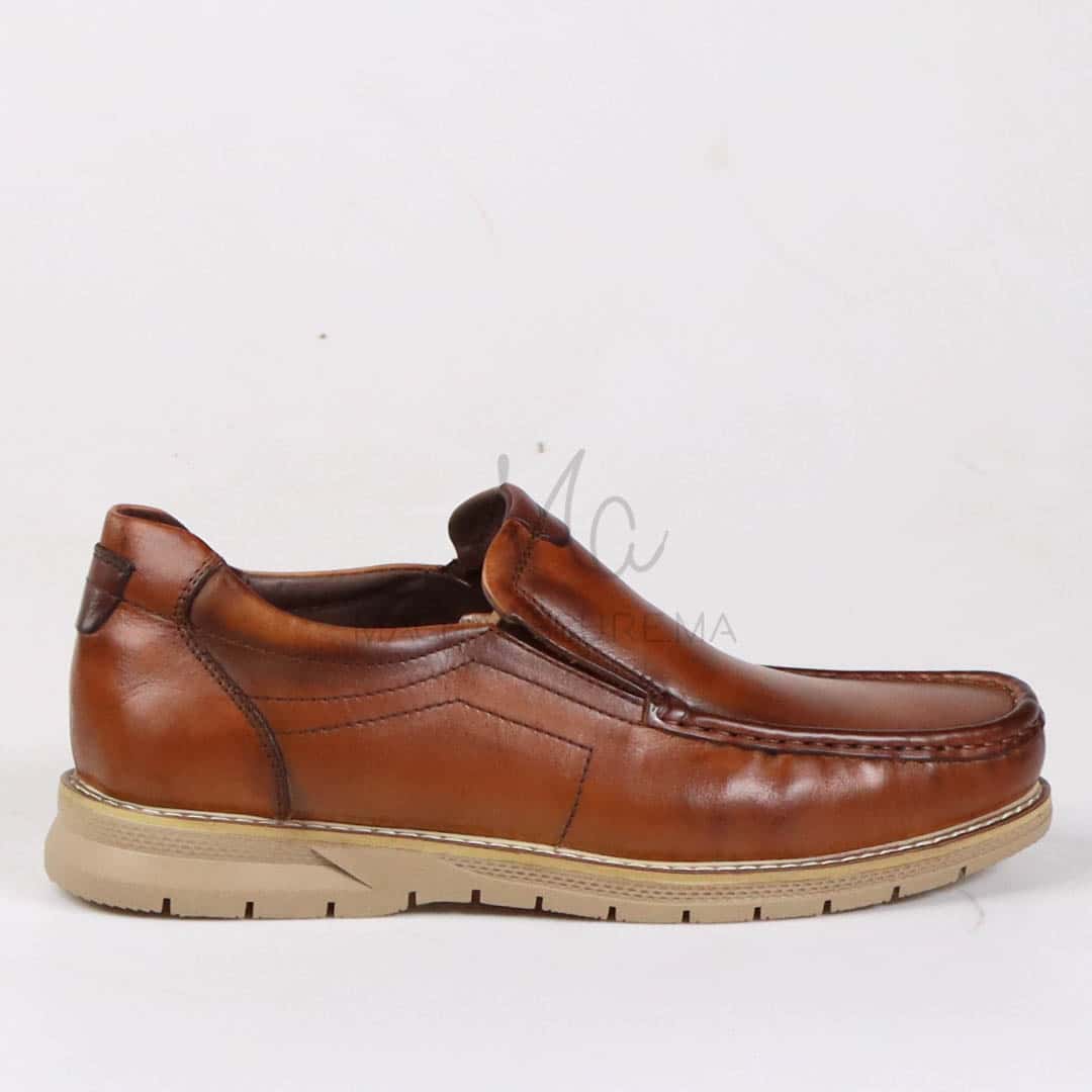Confort Absolu - Chaussures de ville en cuir Tabac.