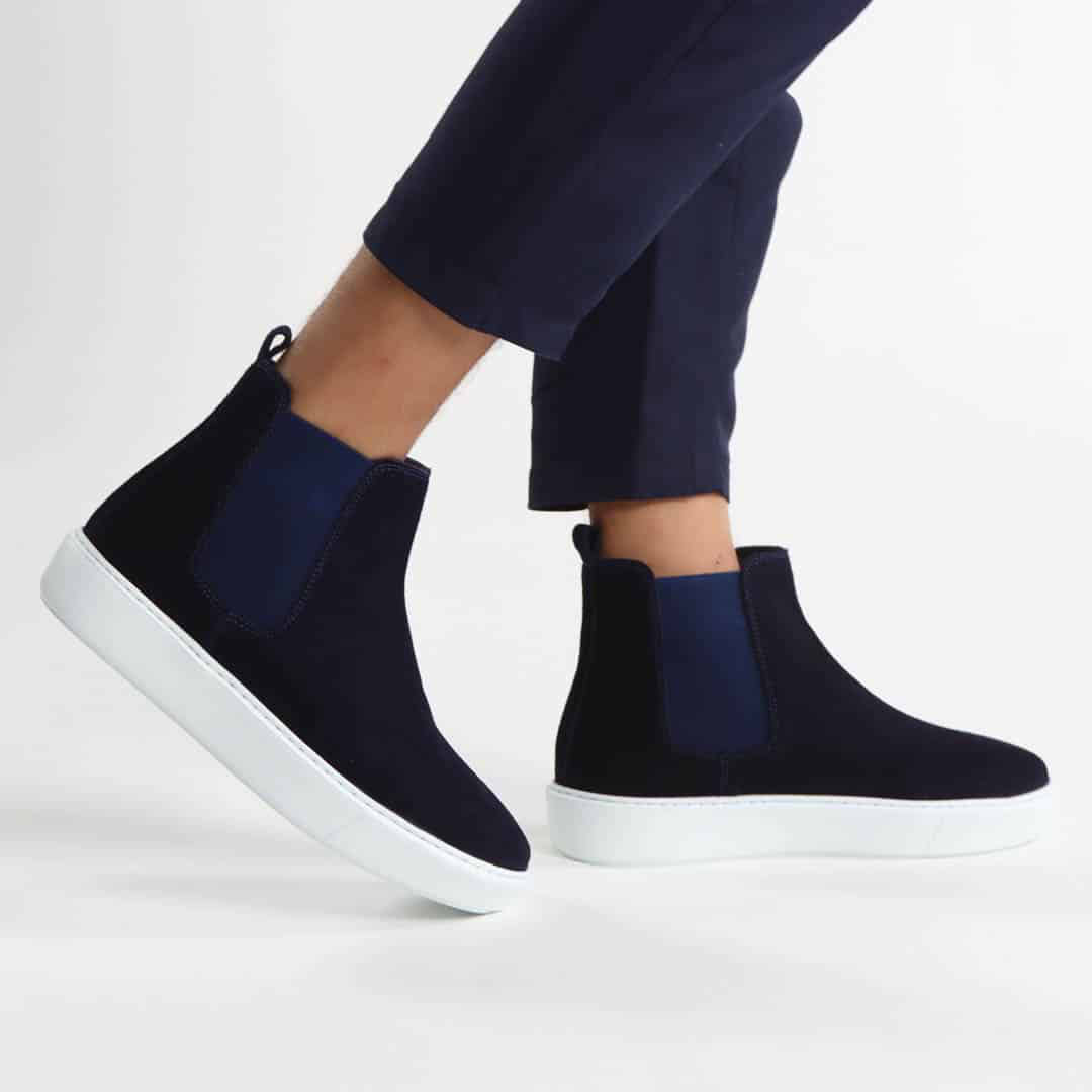 Premium – Boots Daim en Bleu.
