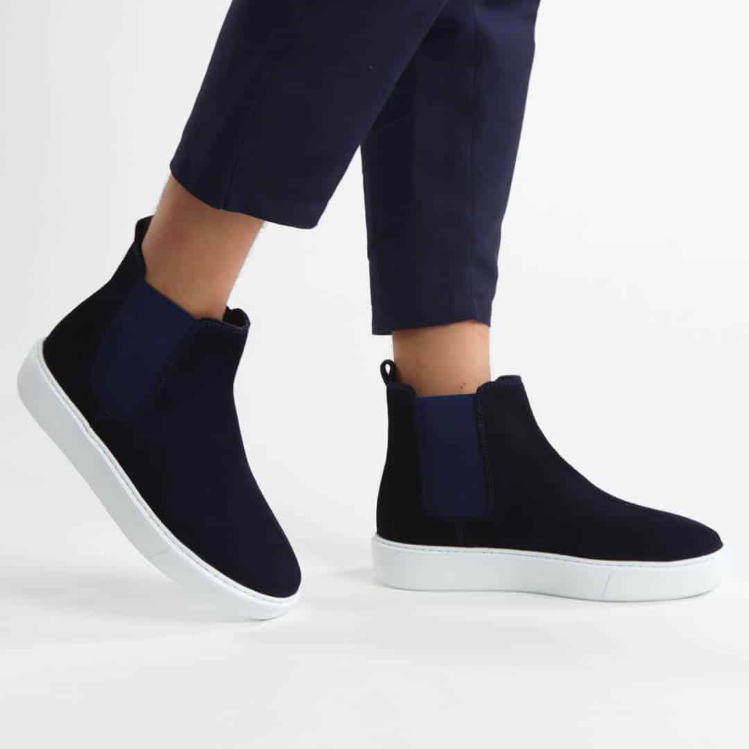 Premium – Boots Daim en Bleu.
