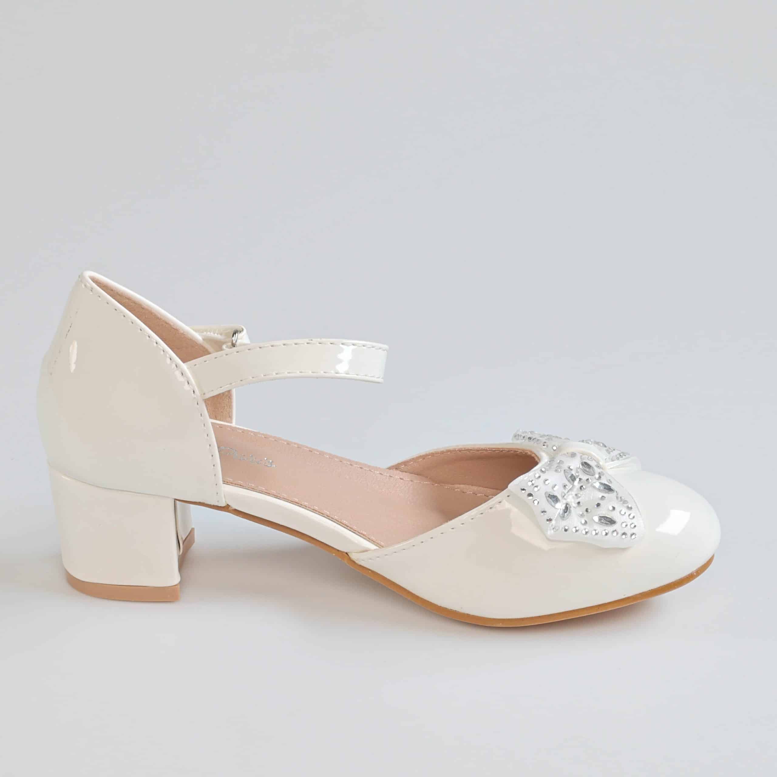 Sweet Heart – Ballerines Fille à talon en Blanc.