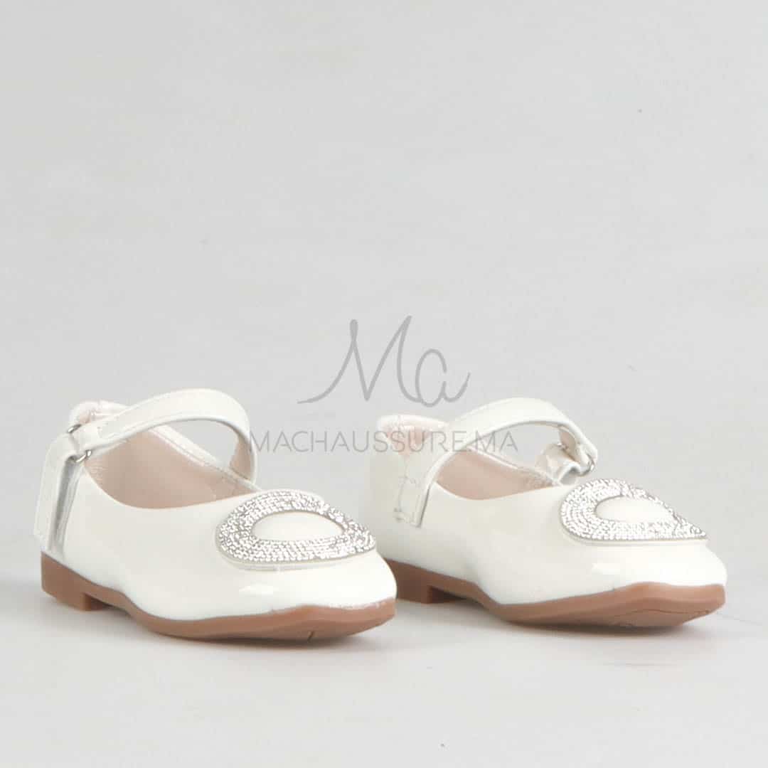 Johana - Ballerines pour fille en Blanc.