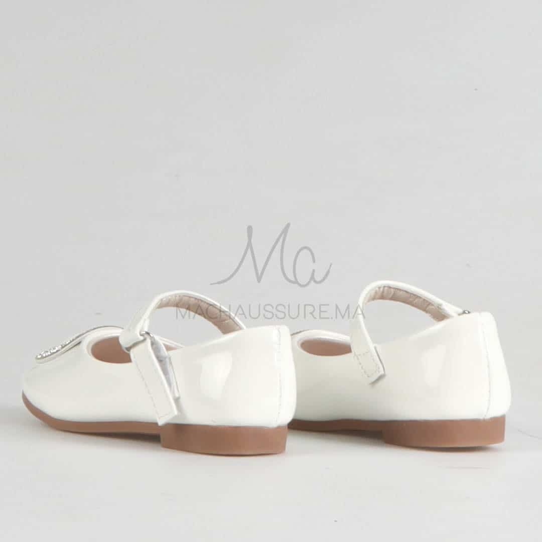 Johana - Ballerines pour fille en Blanc.