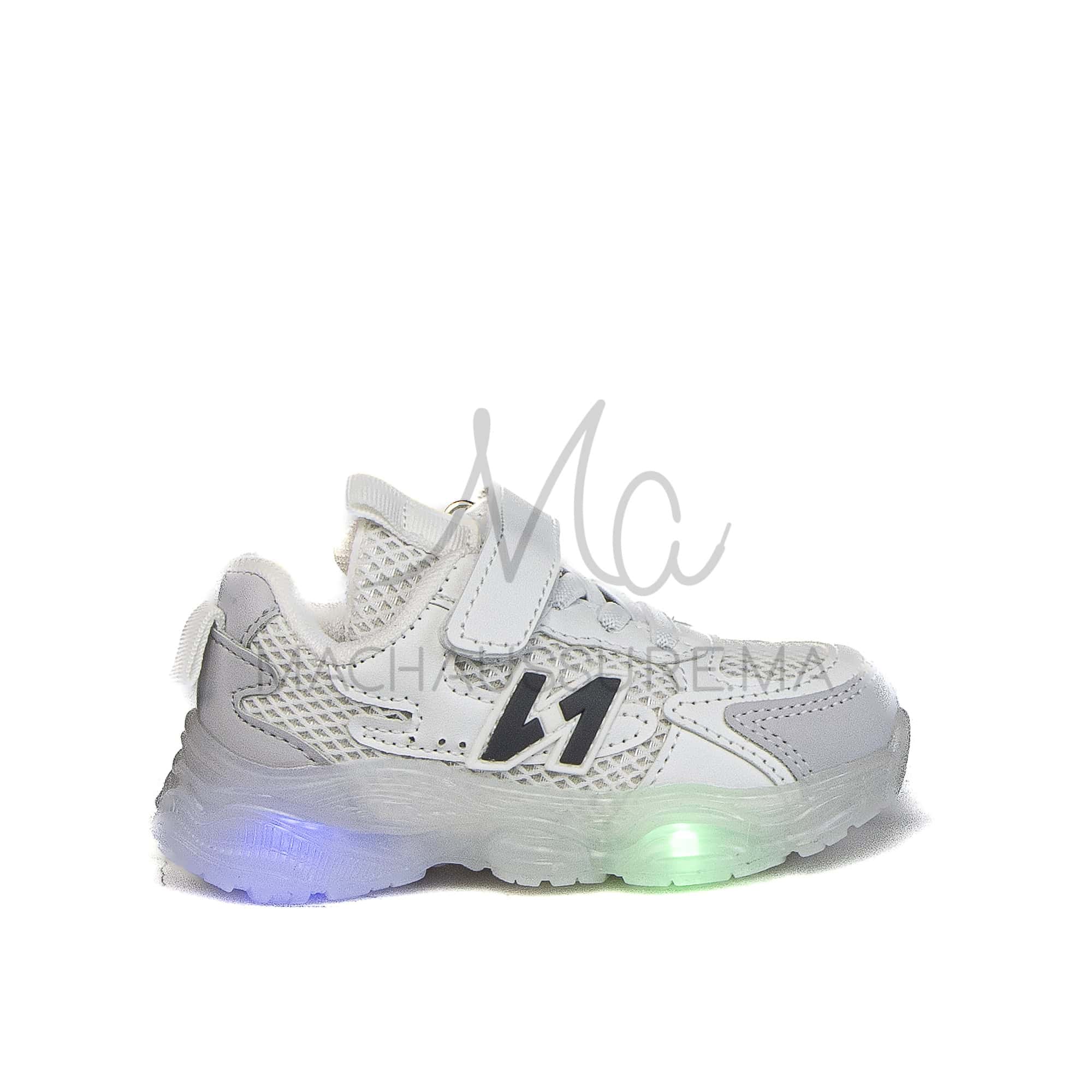 Jad – Baskets enfants en Blanc.