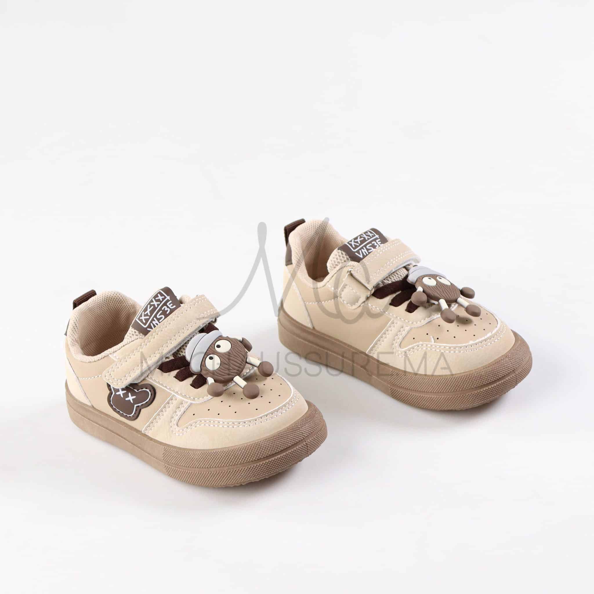 EdgeKick - Baskets enfants en Kaki.