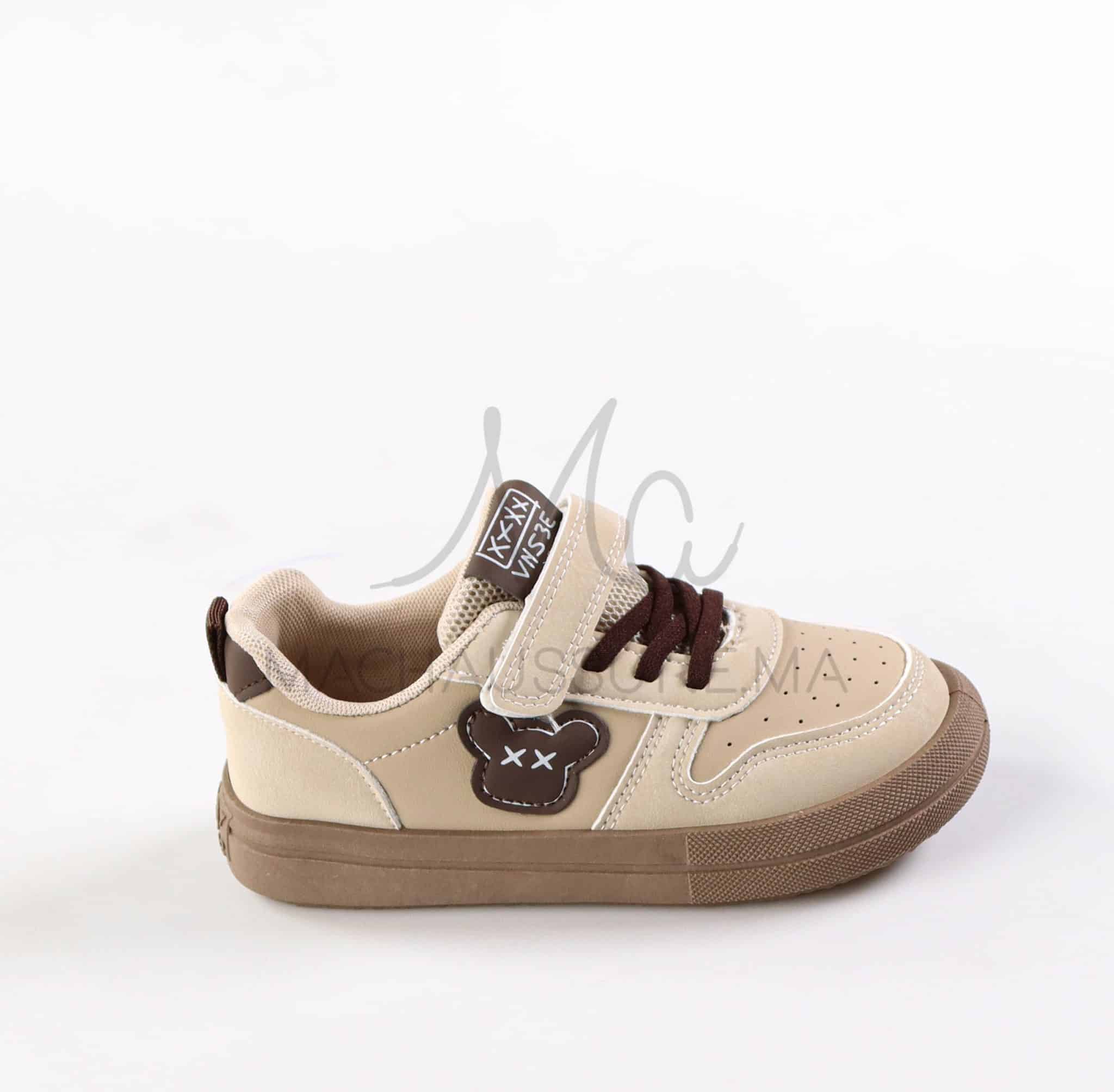 Kickster - Baskets enfants en Kaki.