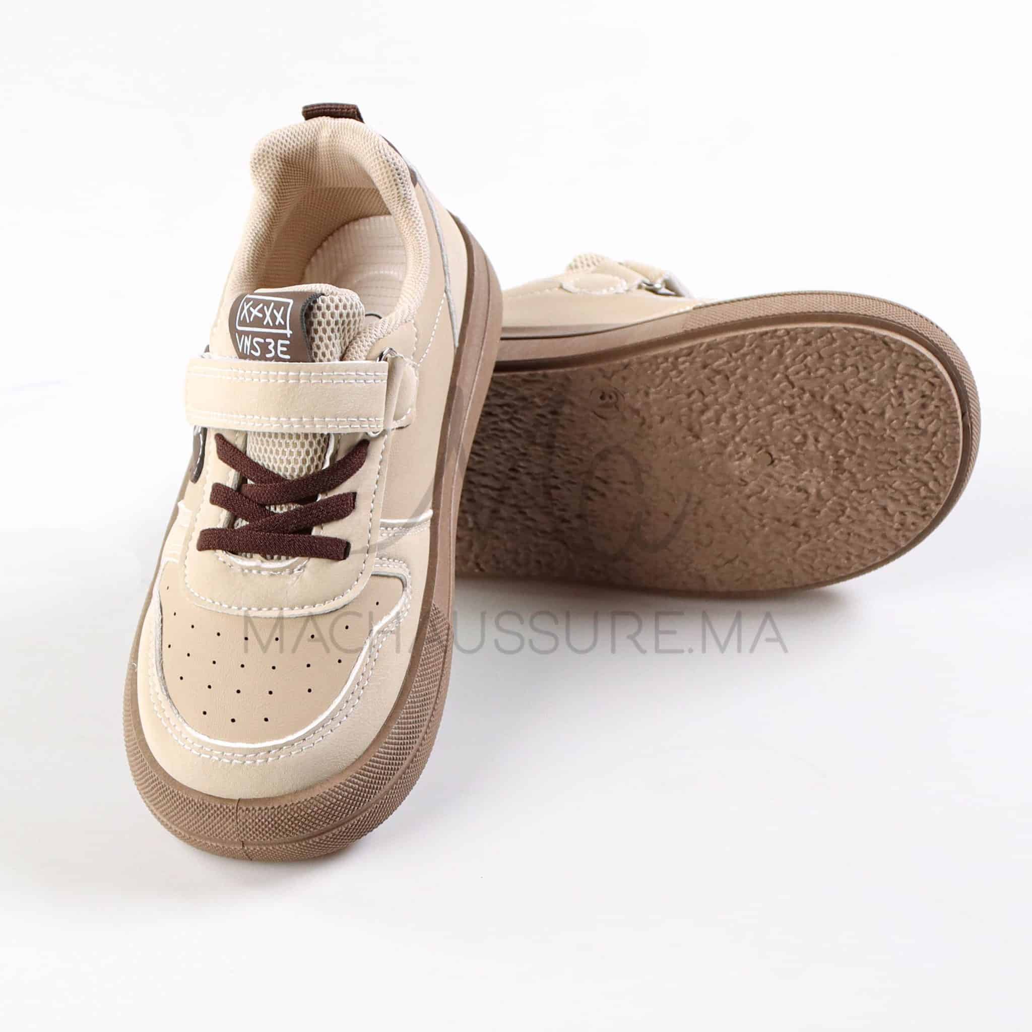 Kickster - Baskets enfants en Kaki.