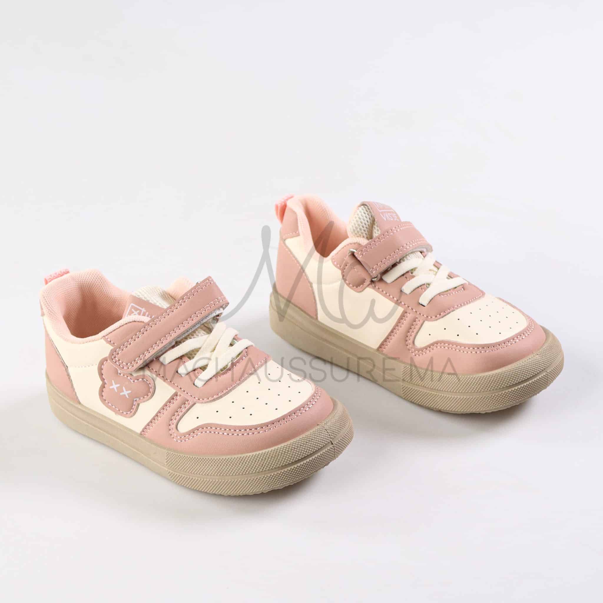 Kickster - Baskets enfants en Rose.