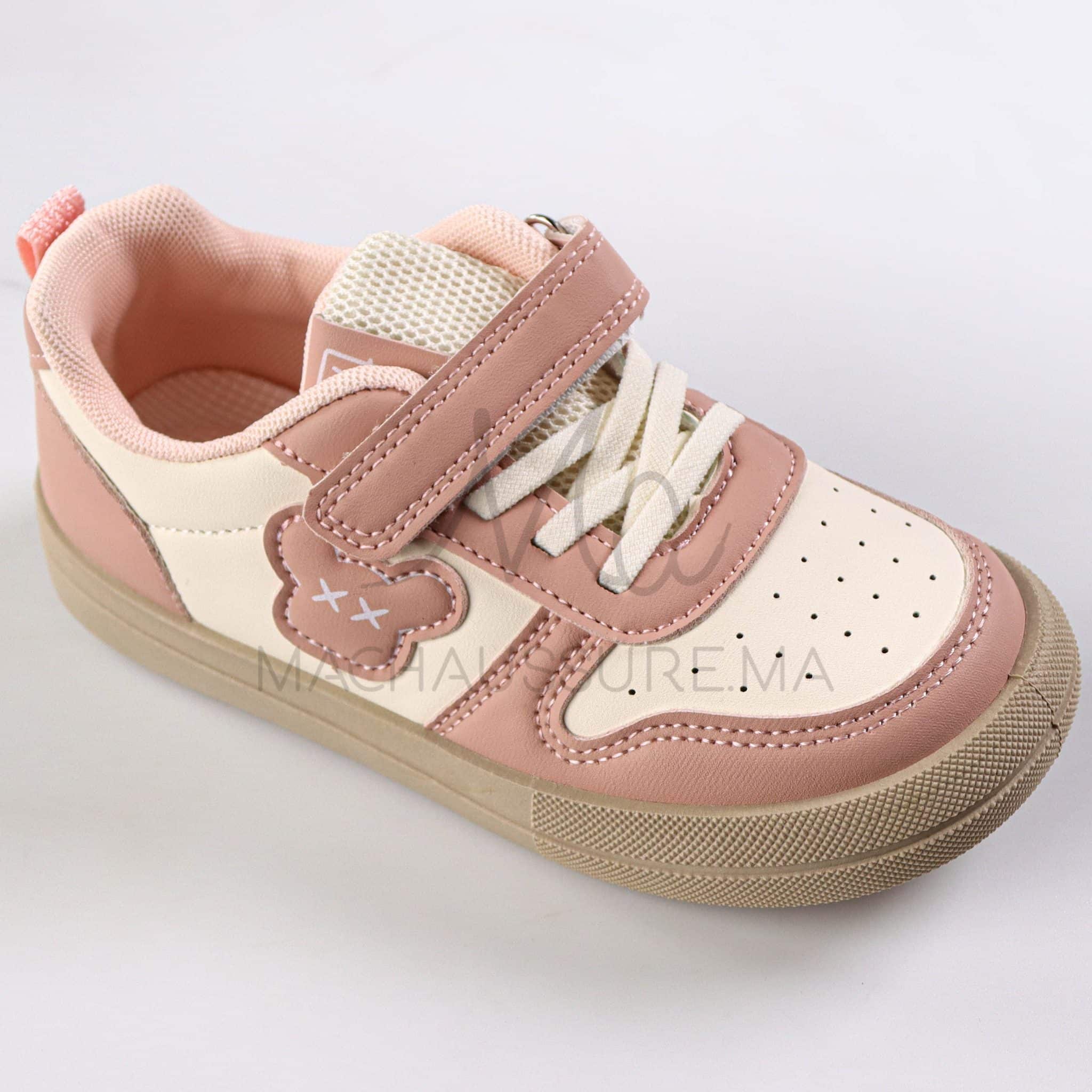Kickster - Baskets enfants en Rose.