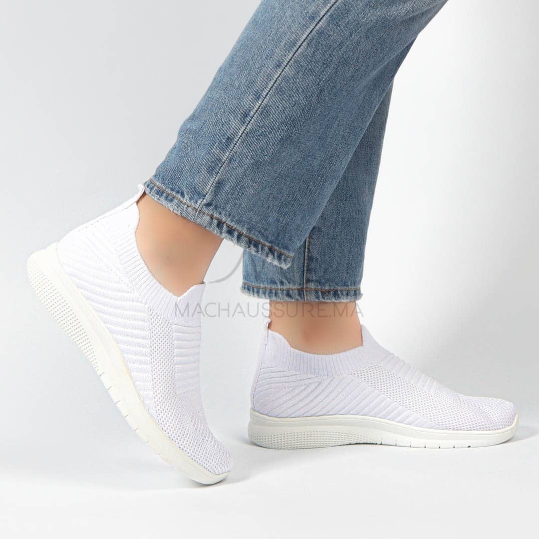 Spedy – Baskets Respirantes en Blanc.