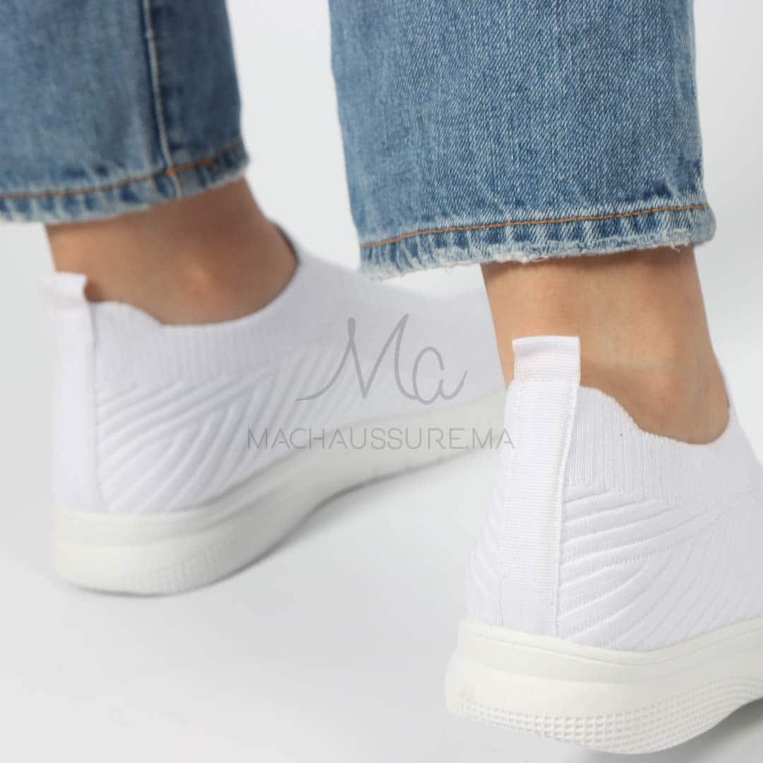 Spedy – Baskets Respirantes en Blanc.