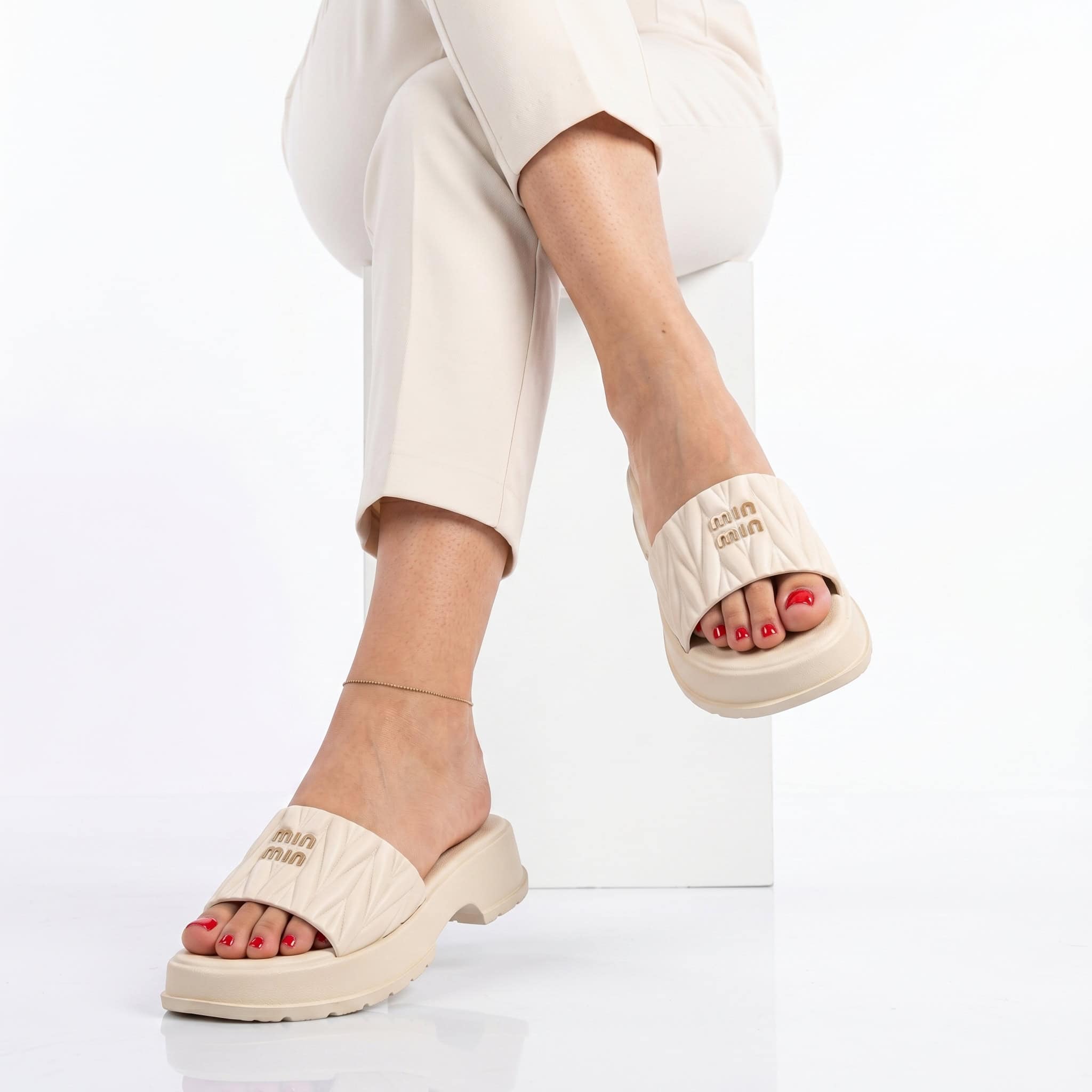 Fiesta – Sandales compensées en Blanc.