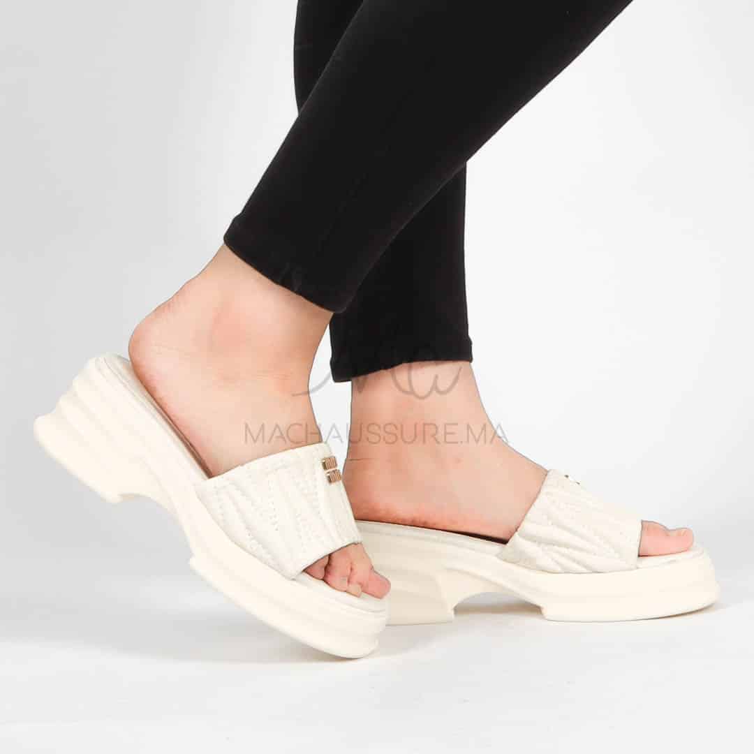 Fiesta – Sandales compensées en Blanc.