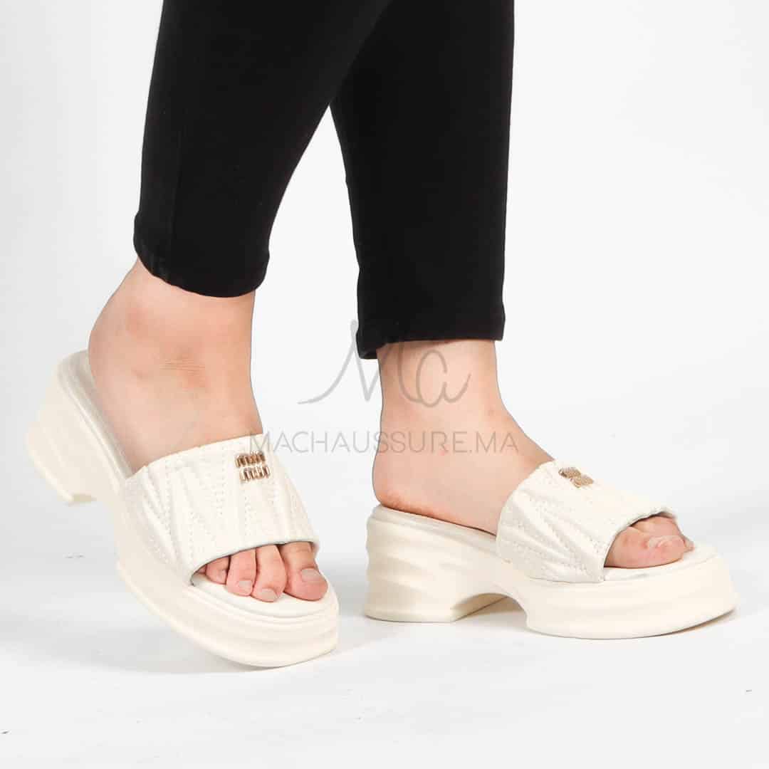 Fiesta – Sandales compensées en Blanc.