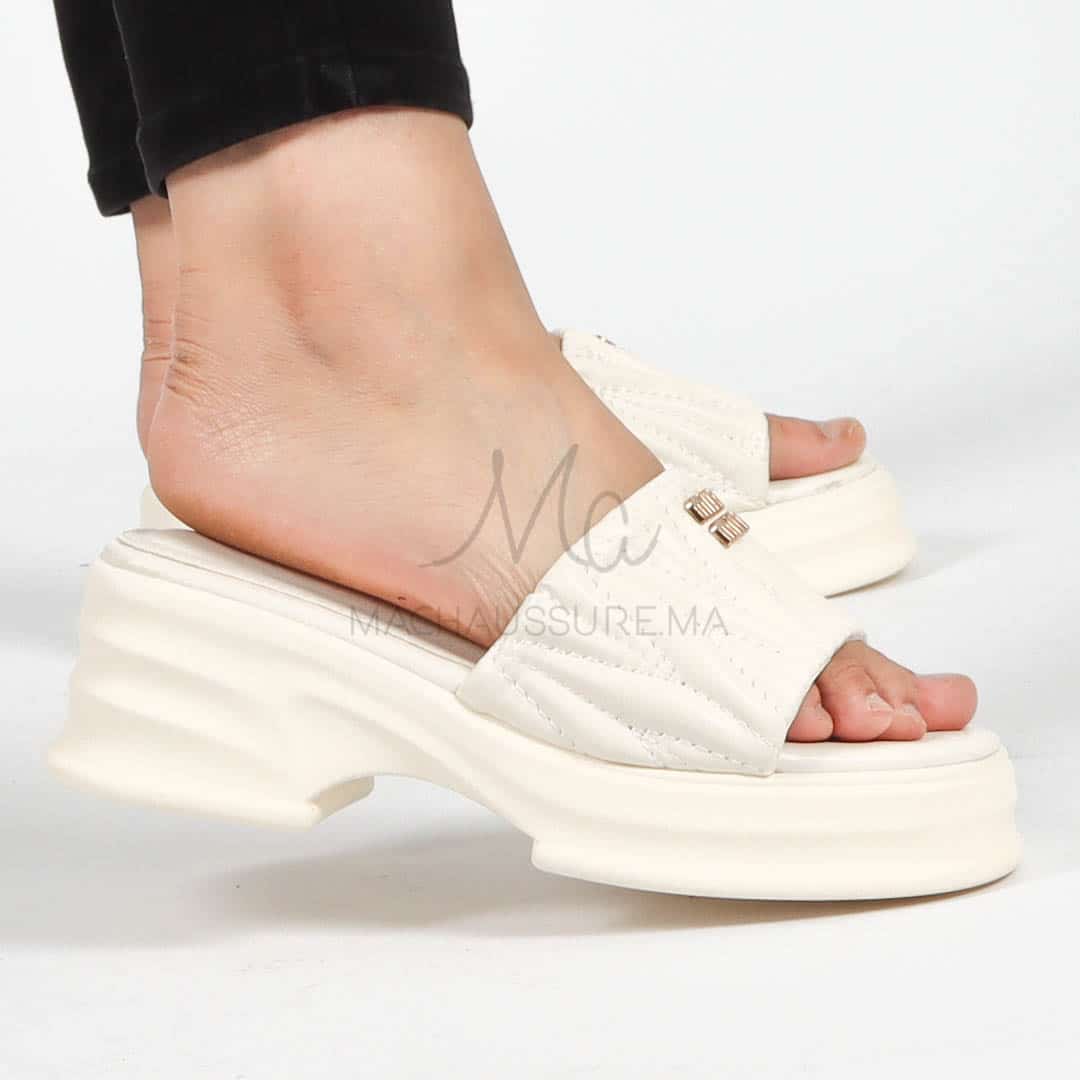 Fiesta – Sandales compensées en Blanc.