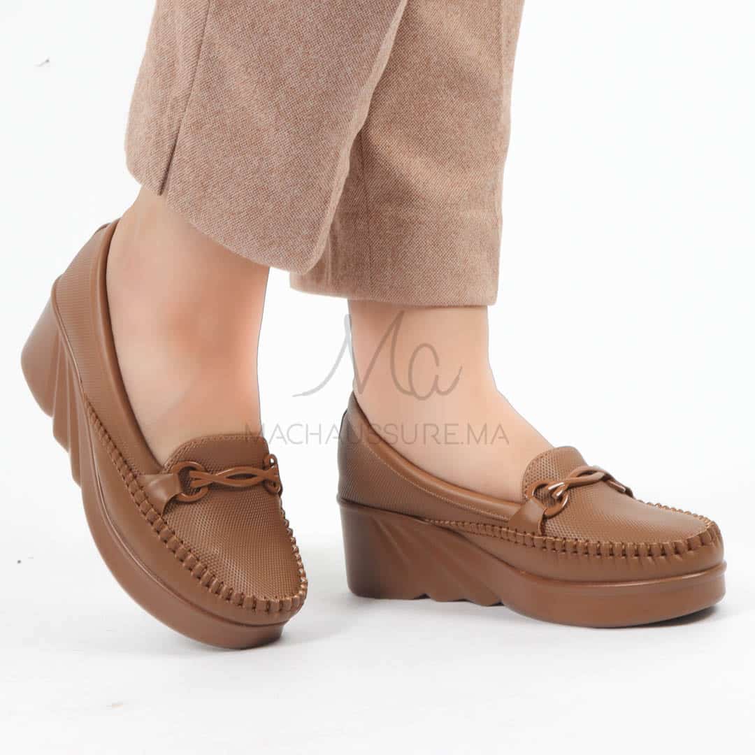 Yrsa – Mocassins Femmes en Tabac.