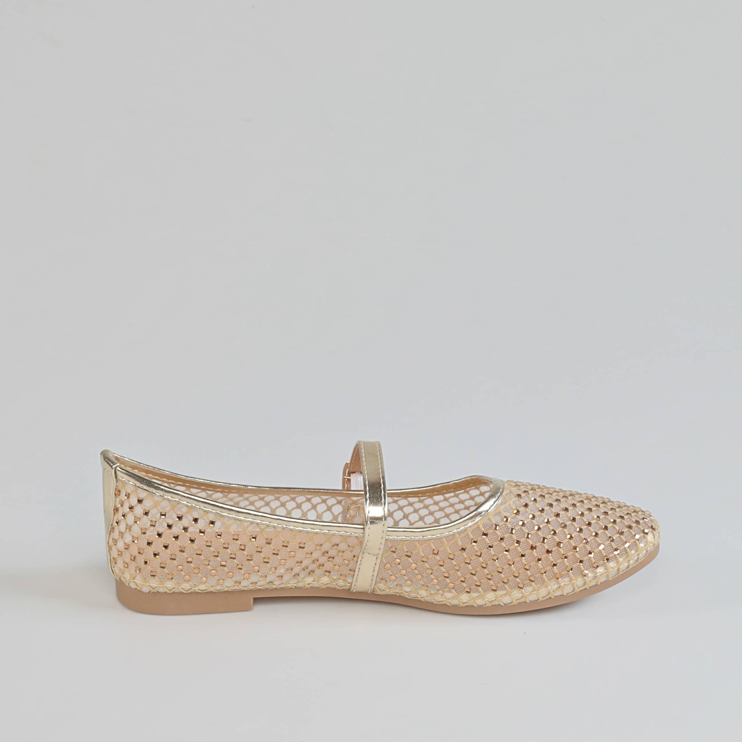 LAVANDE – Ballerines Femmes en Doré.