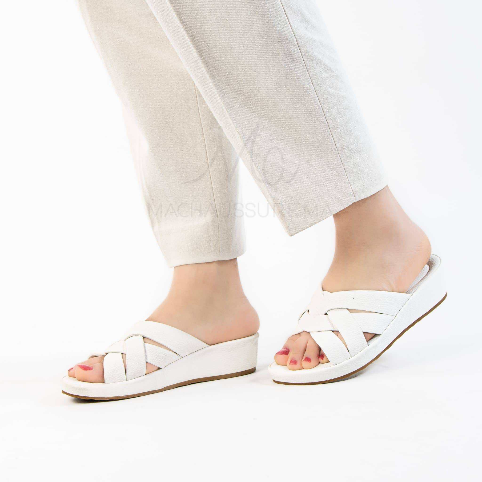 Josefina – Sandales confortables femmes en Blanc.