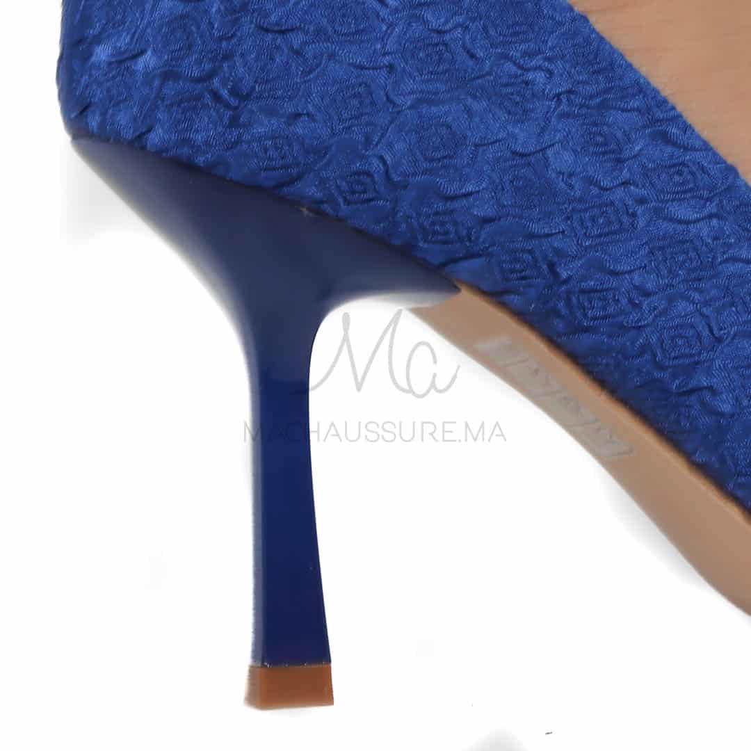 Vinca – Escarpin à talon fin en Bleu.