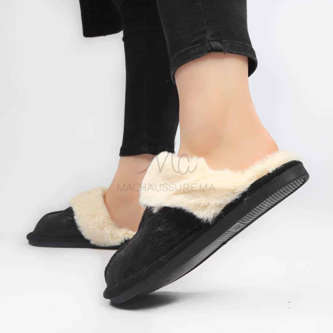 Skylar - Pantoufle en Noir.