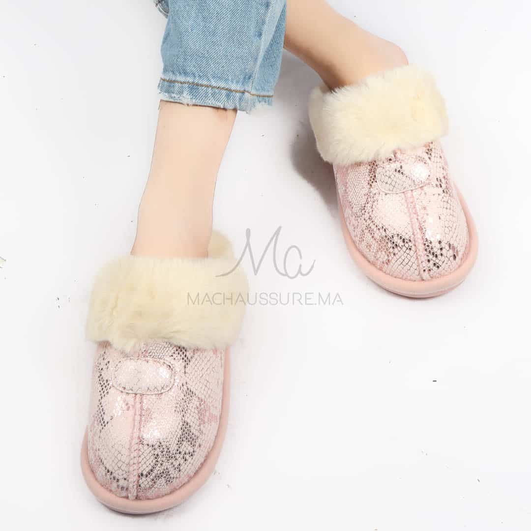 Skylar - Pantoufle en Rose.