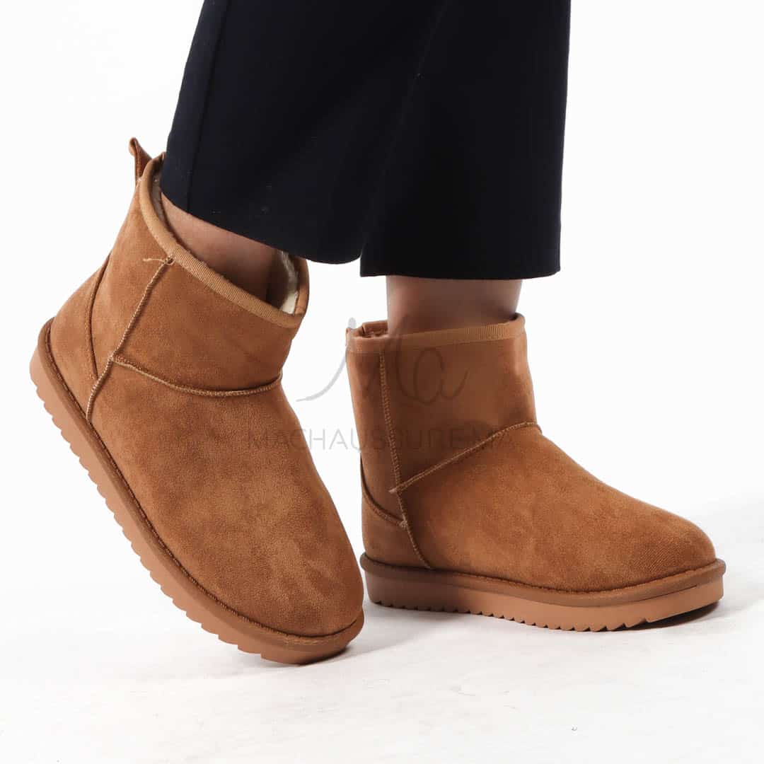 Caribou - Bottines à mini plateforme en Tabac.