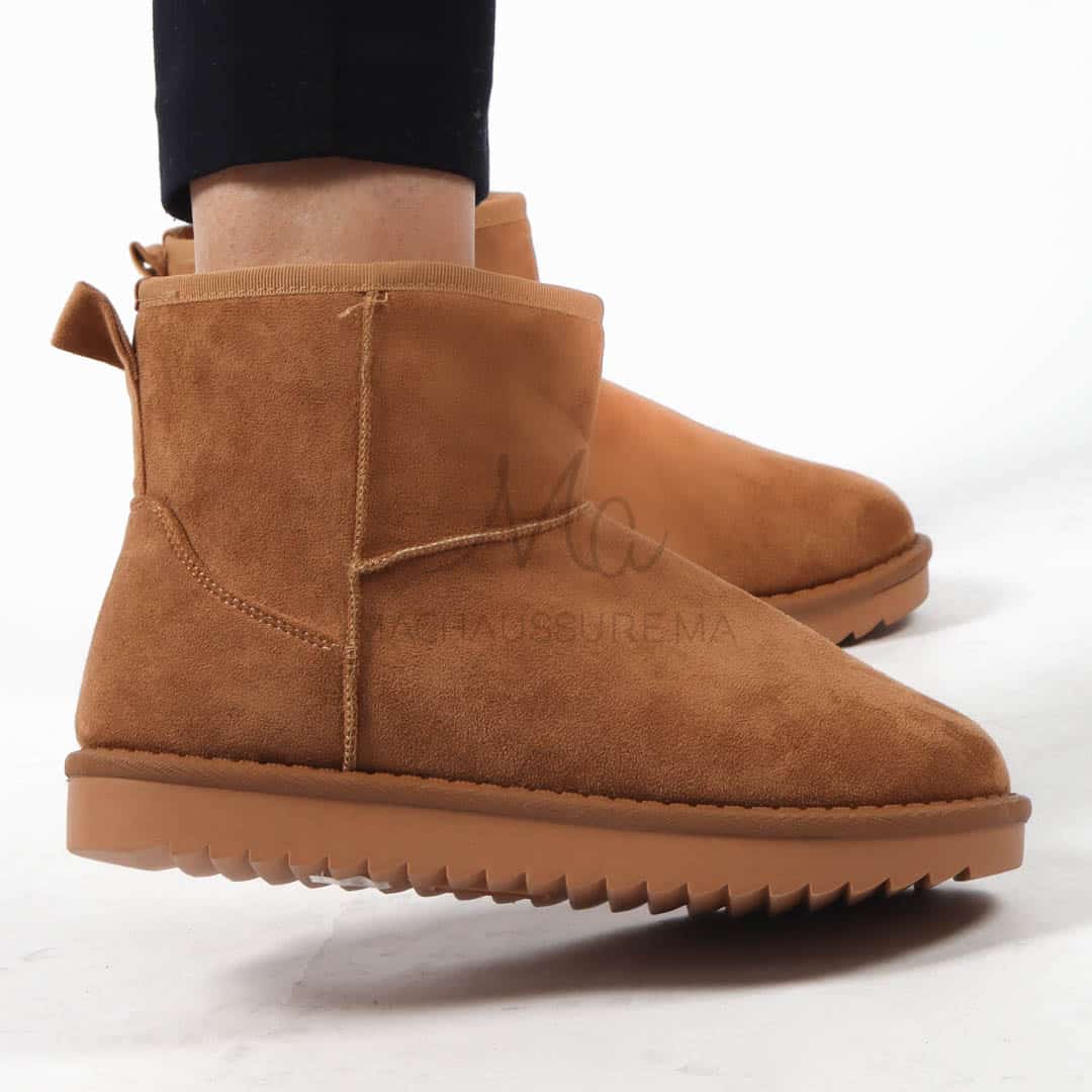 Caribou - Bottines à mini plateforme en Tabac.