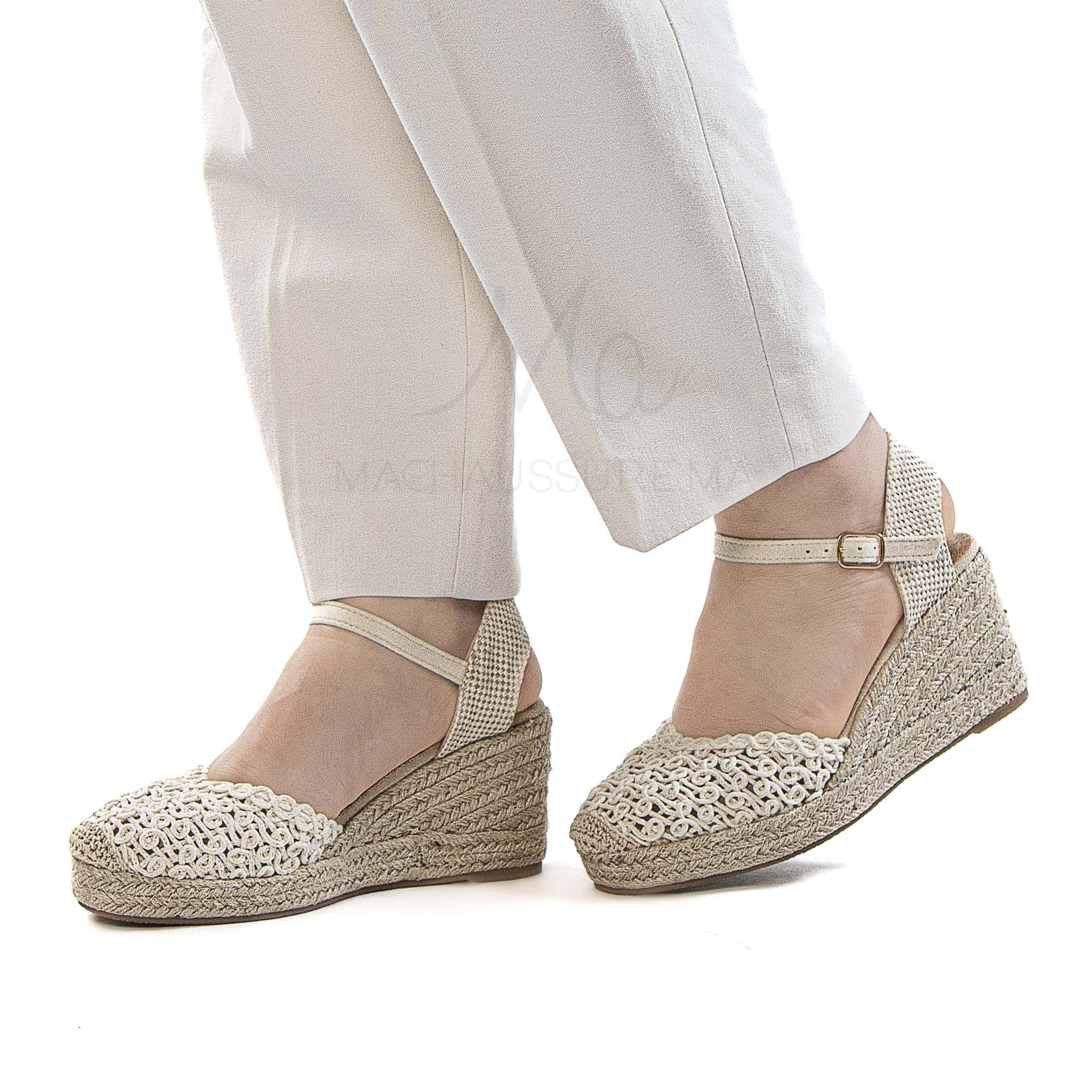 Coastal – Sandales compensées en Beige.