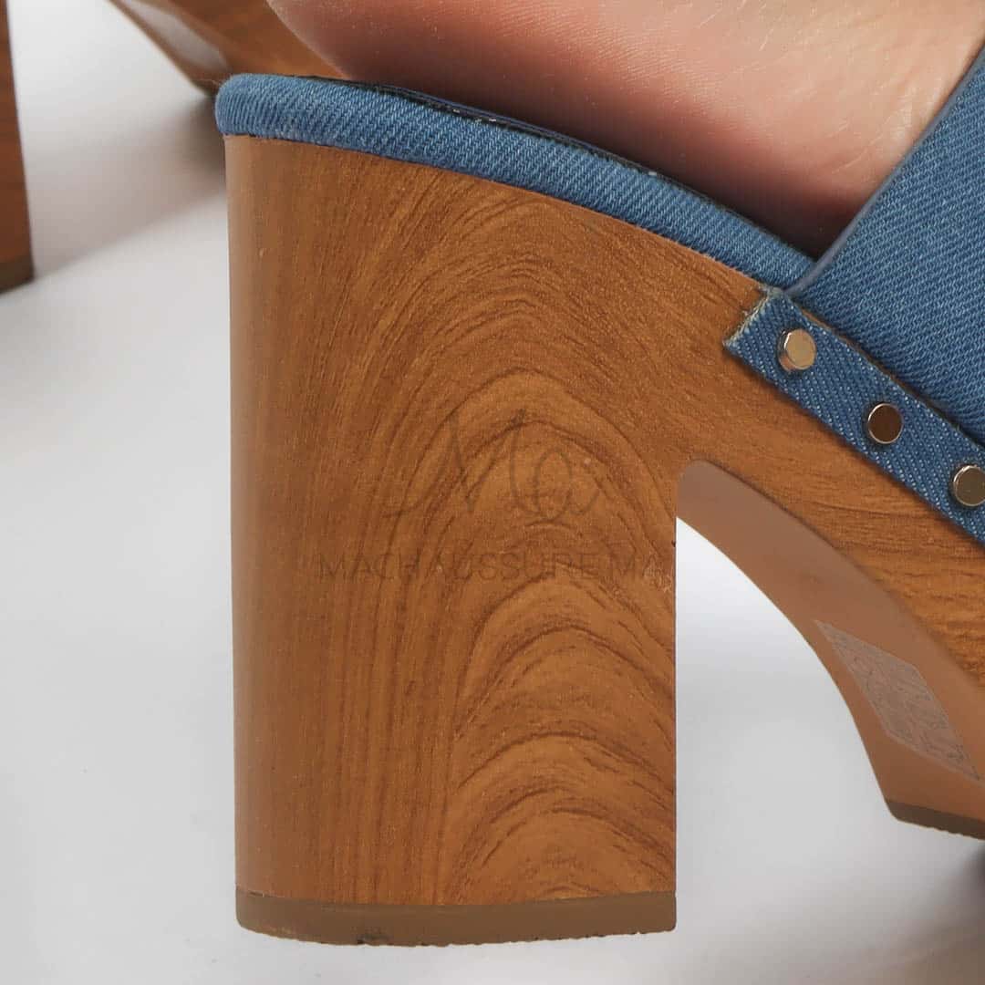 Ortensia - Sandales à talon en Jeans.