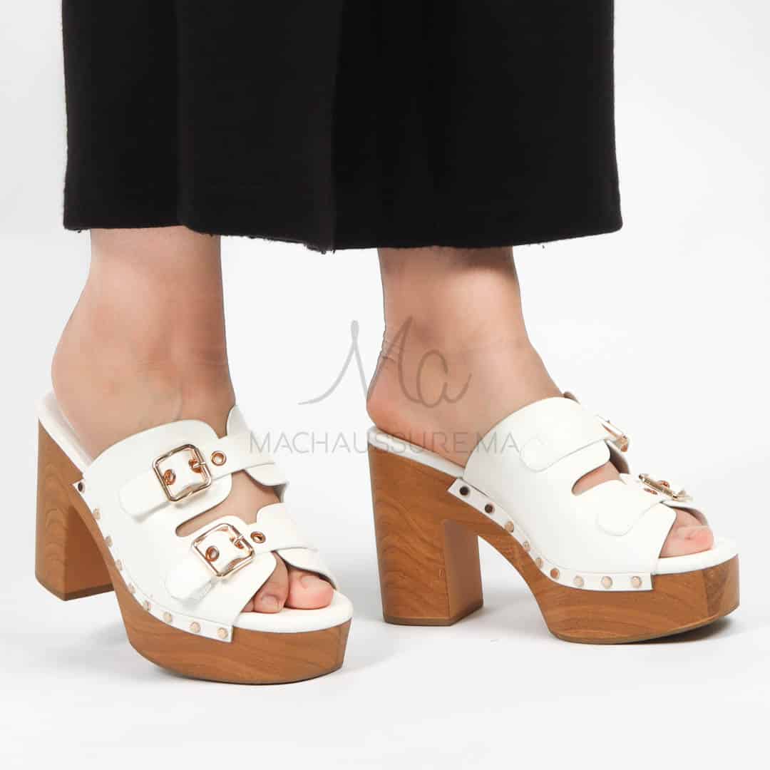 Ortensia - Sandales à talon en Blanc.