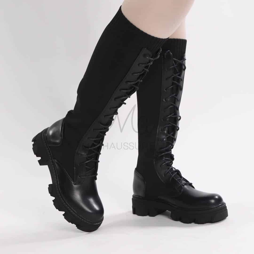 Naya – Bottes à talon en Noir.