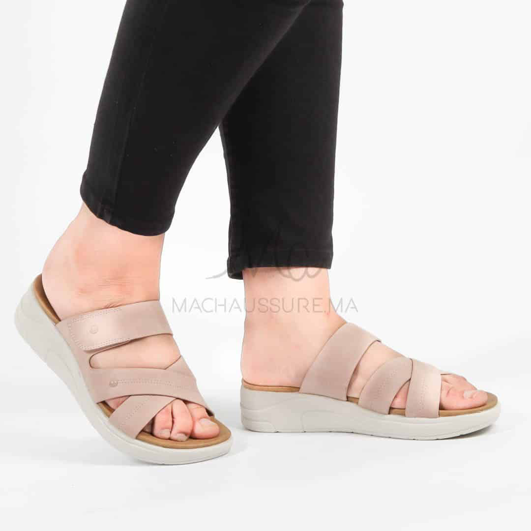 Epicéa – Sandales confortables en Rose.