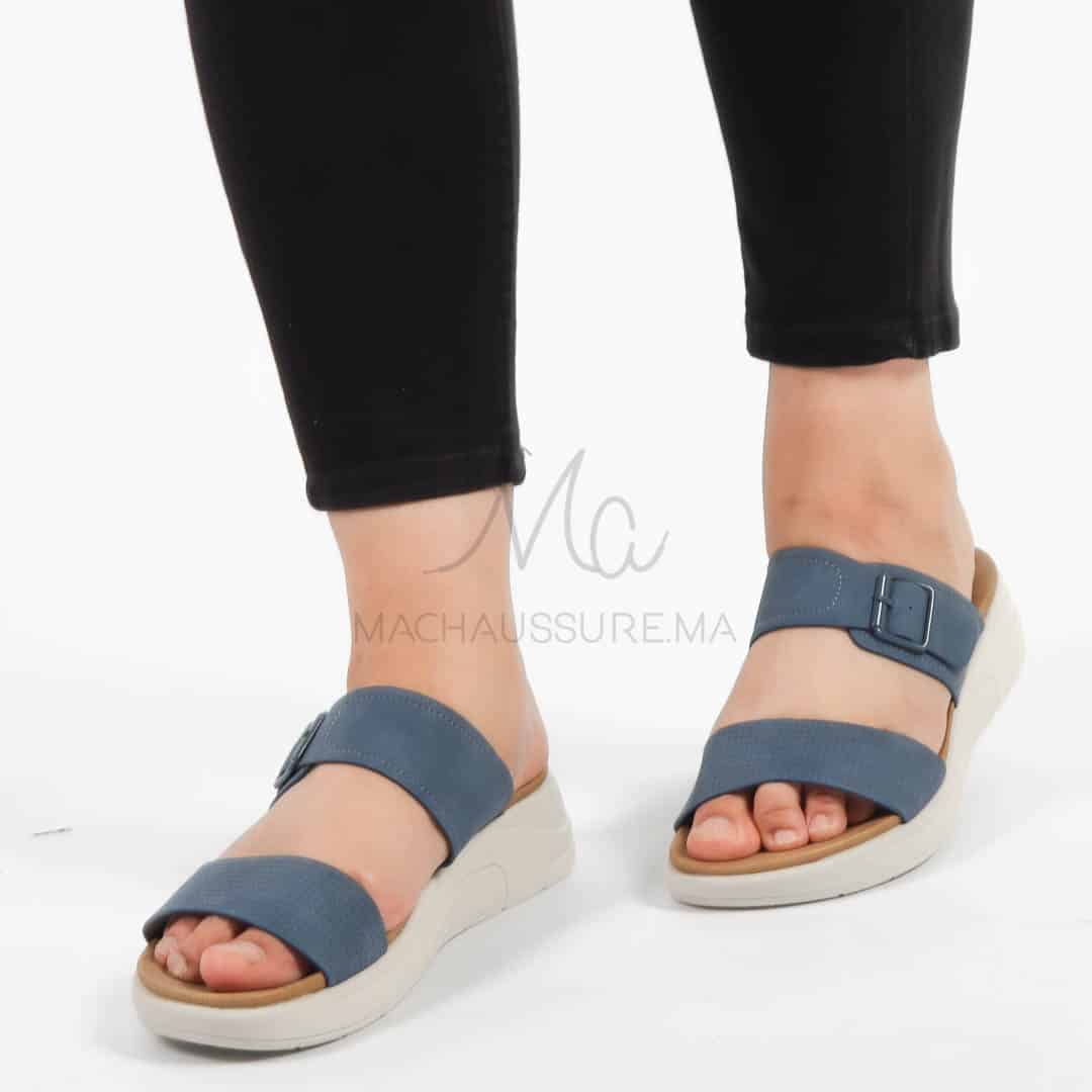 Erable – Sandales confortables en Bleu.