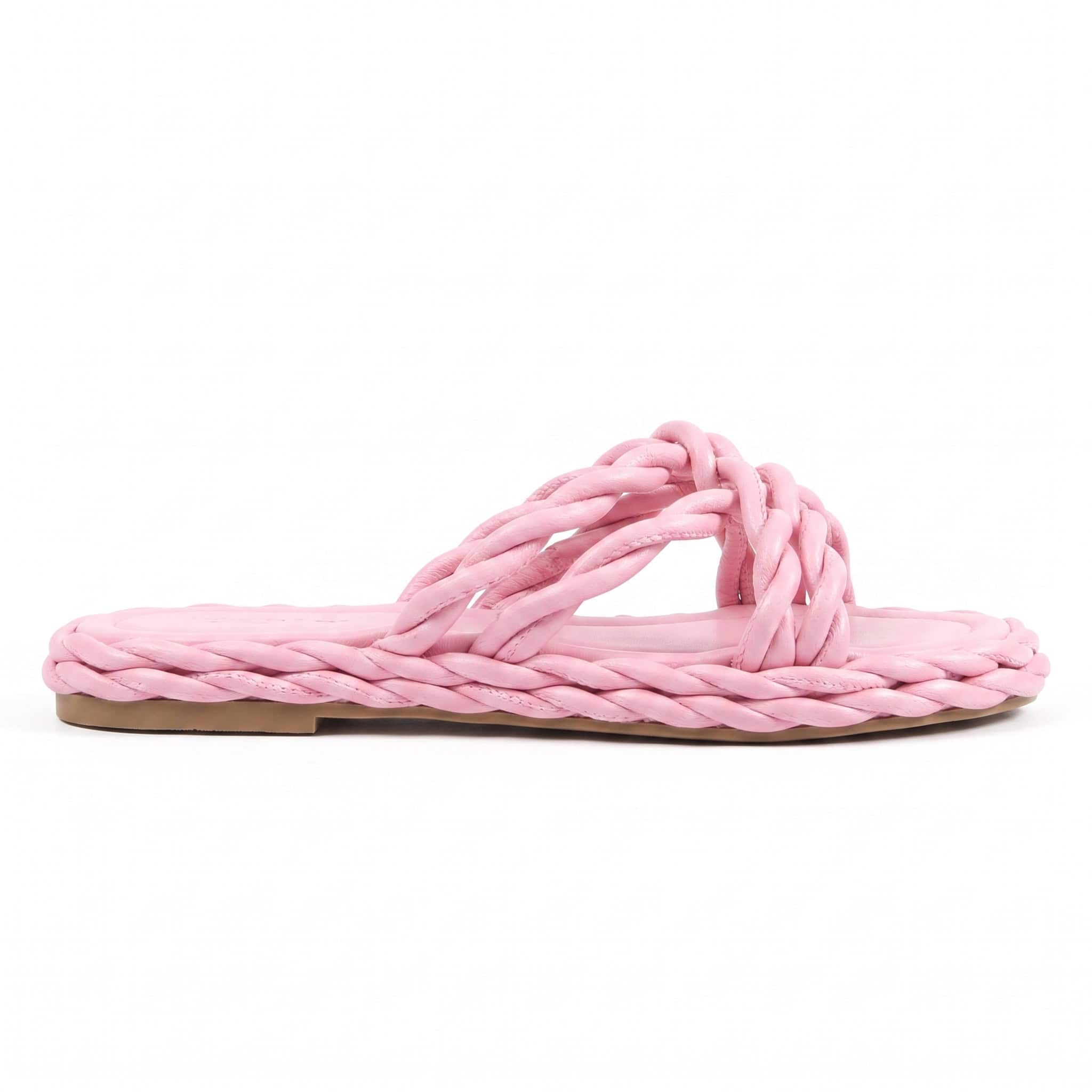 Woven - Sandales plates en Fuchsia.