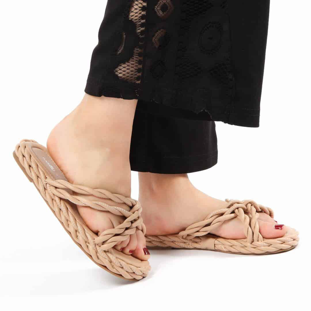 Woven - Sandales plates en Kaki.