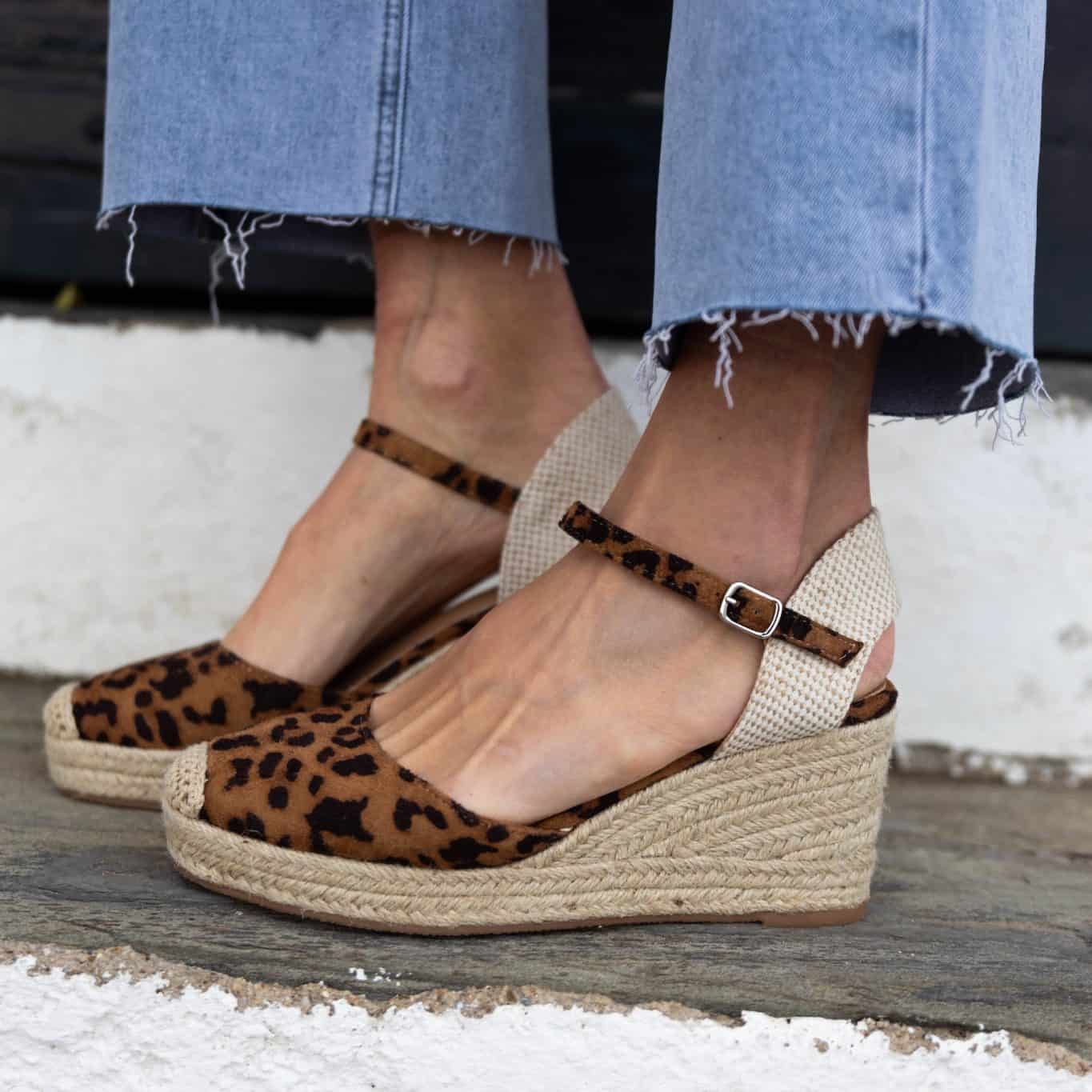 Bella Corda – Sandales compensées en Leopard.