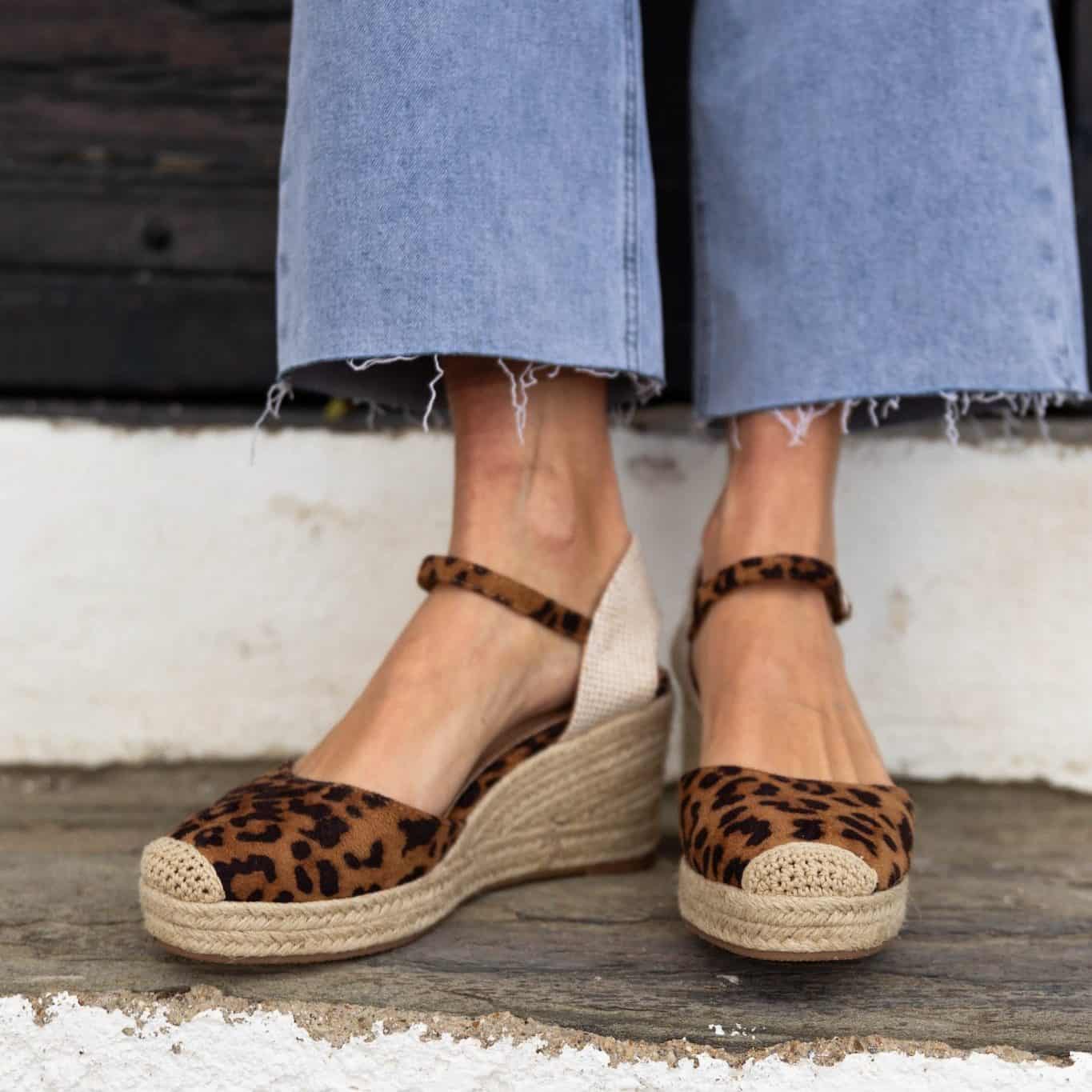 Bella Corda – Sandales compensées en Leopard.
