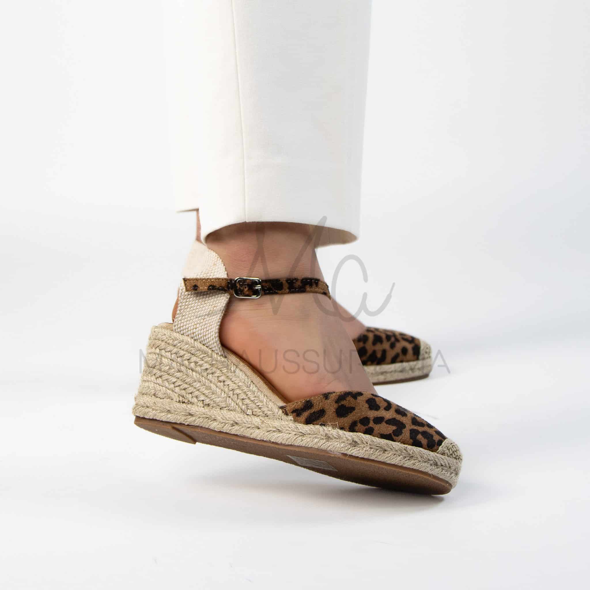 Bella Corda – Sandales compensées en Leopard.