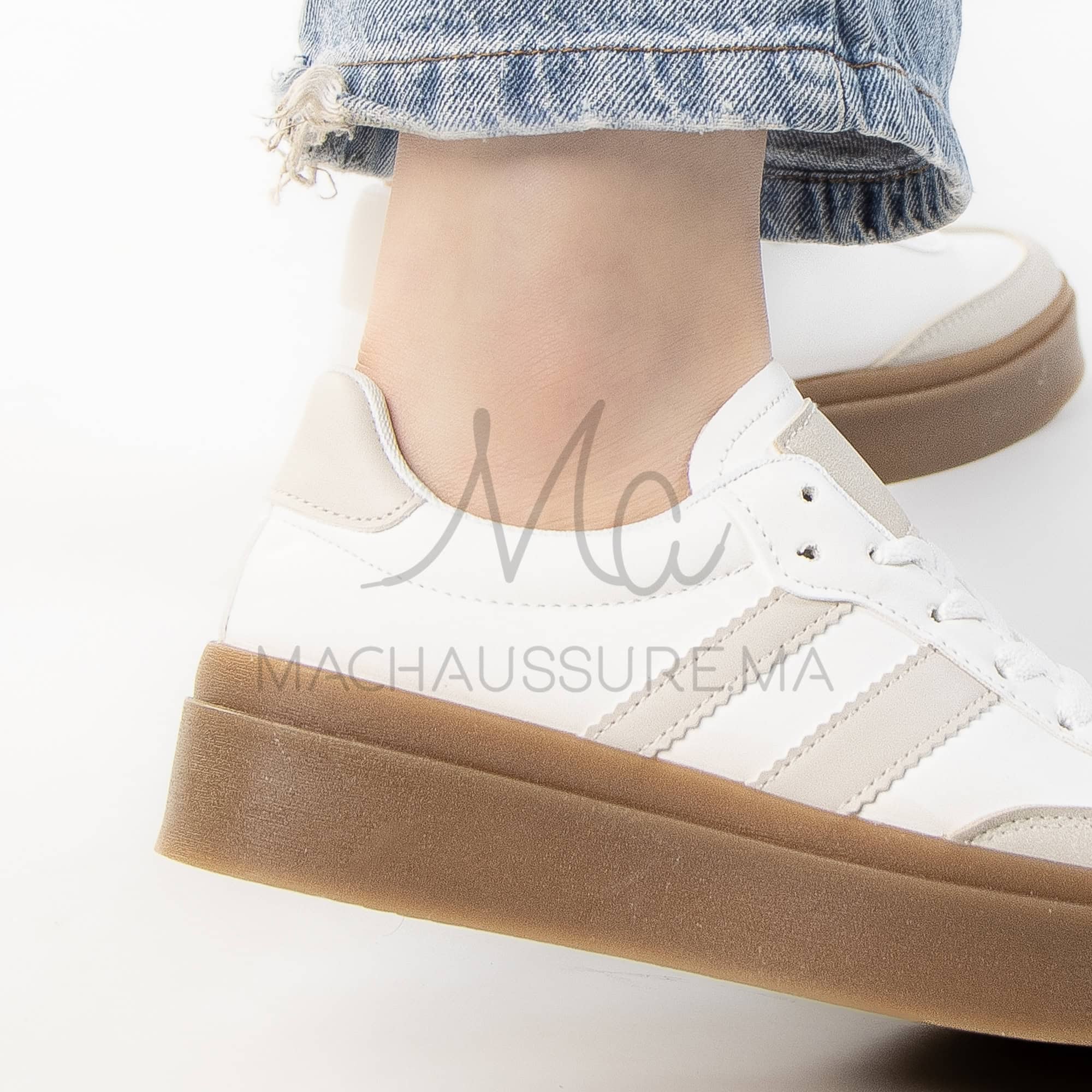 Solaro – Baskets à plateforme en Beige.