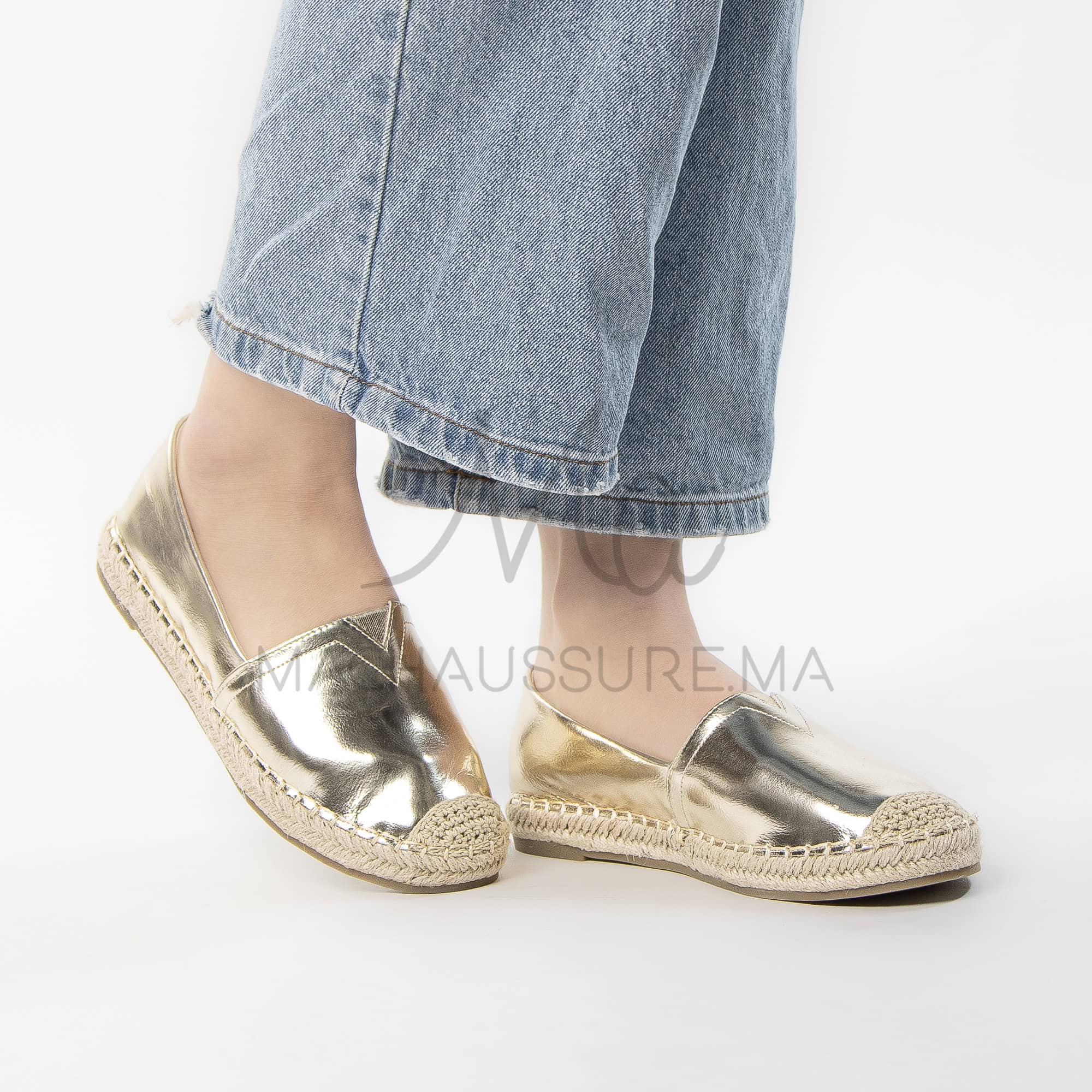 FémiStep – Espadrilles Femmes en Dore.