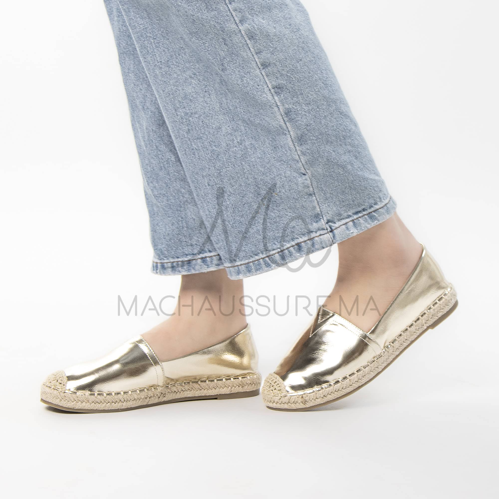 FémiStep – Espadrilles Femmes en Dore.