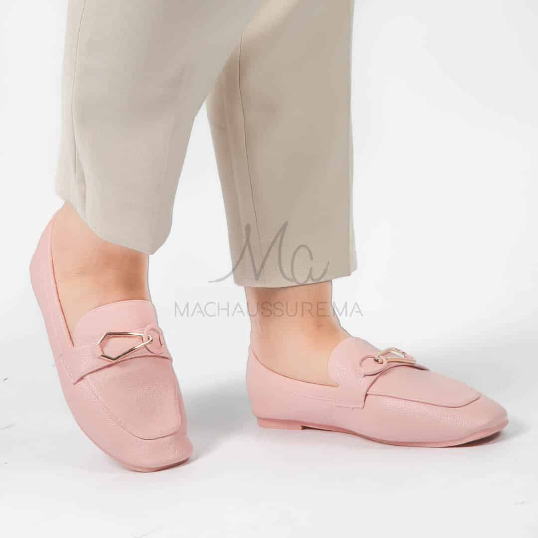 Dioptase - Mocassins femmes en Rose.