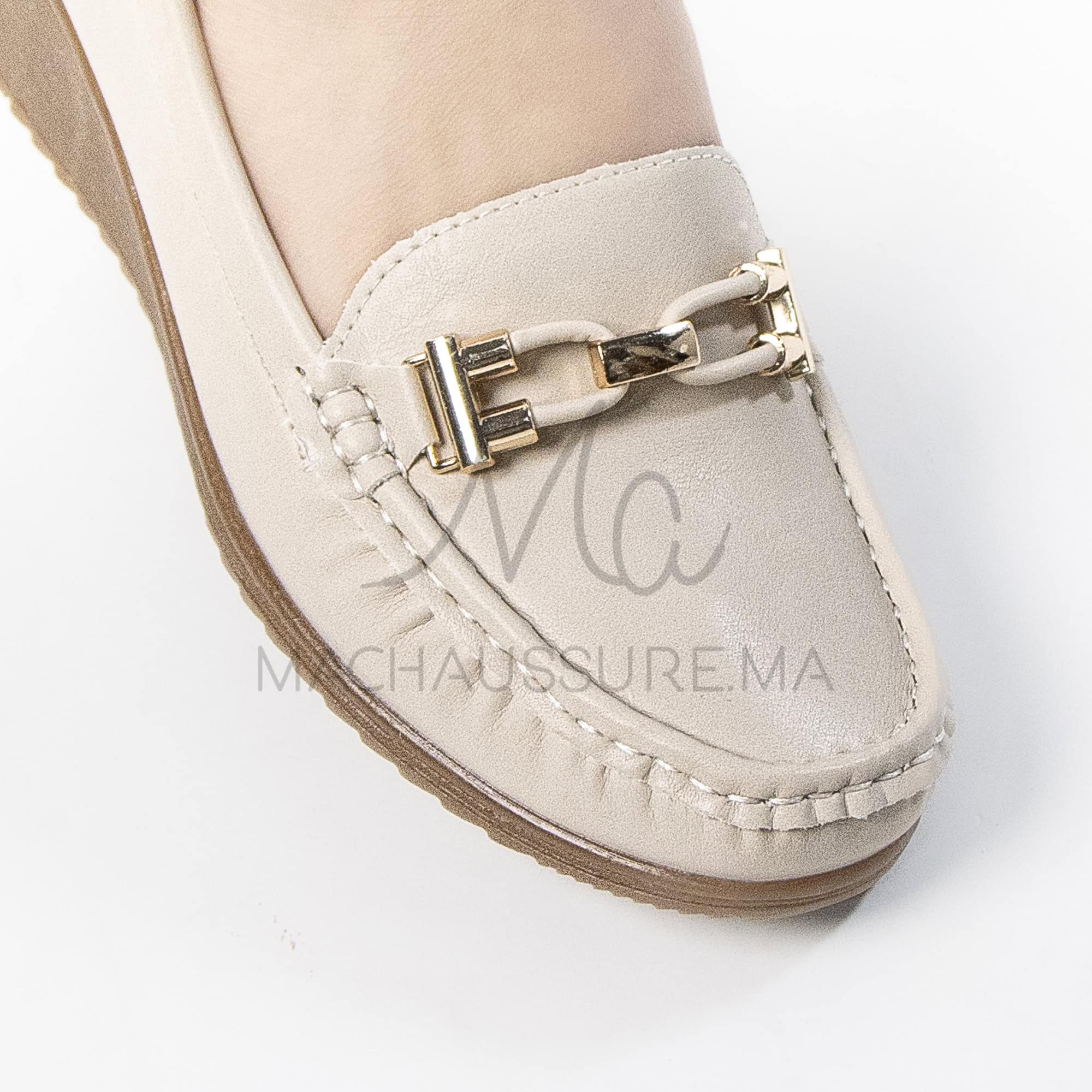 Sublimoc – Mocassins compensées en Beige.