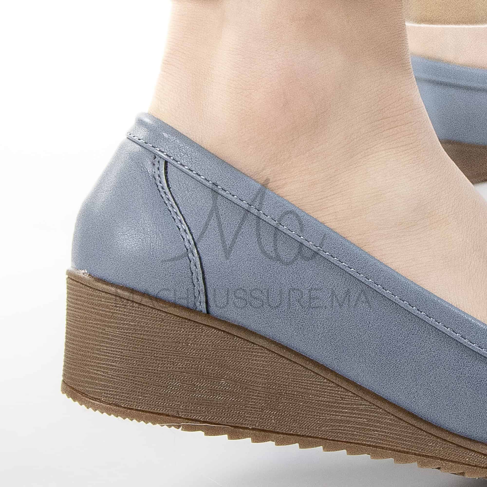 Sublimoc – Mocassins compensées en Bleuciel.