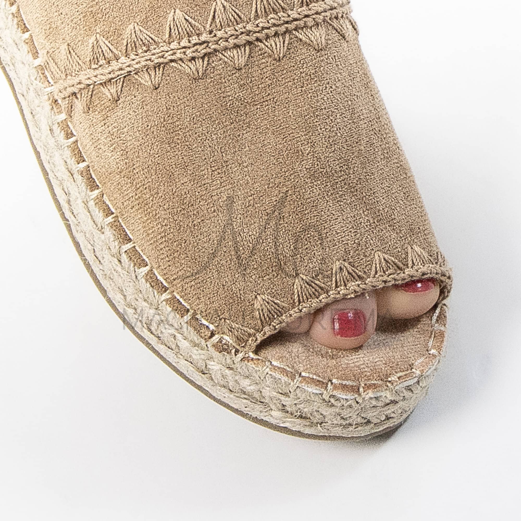 Senda – Espadrilles à bout ouvert en Kaki.