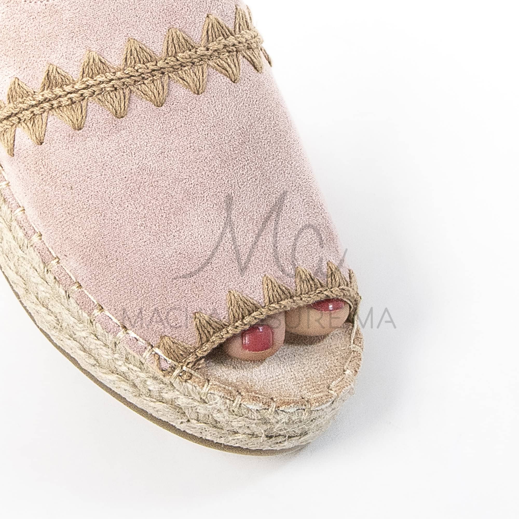 Senda – Espadrilles à bout ouvert en Rose.