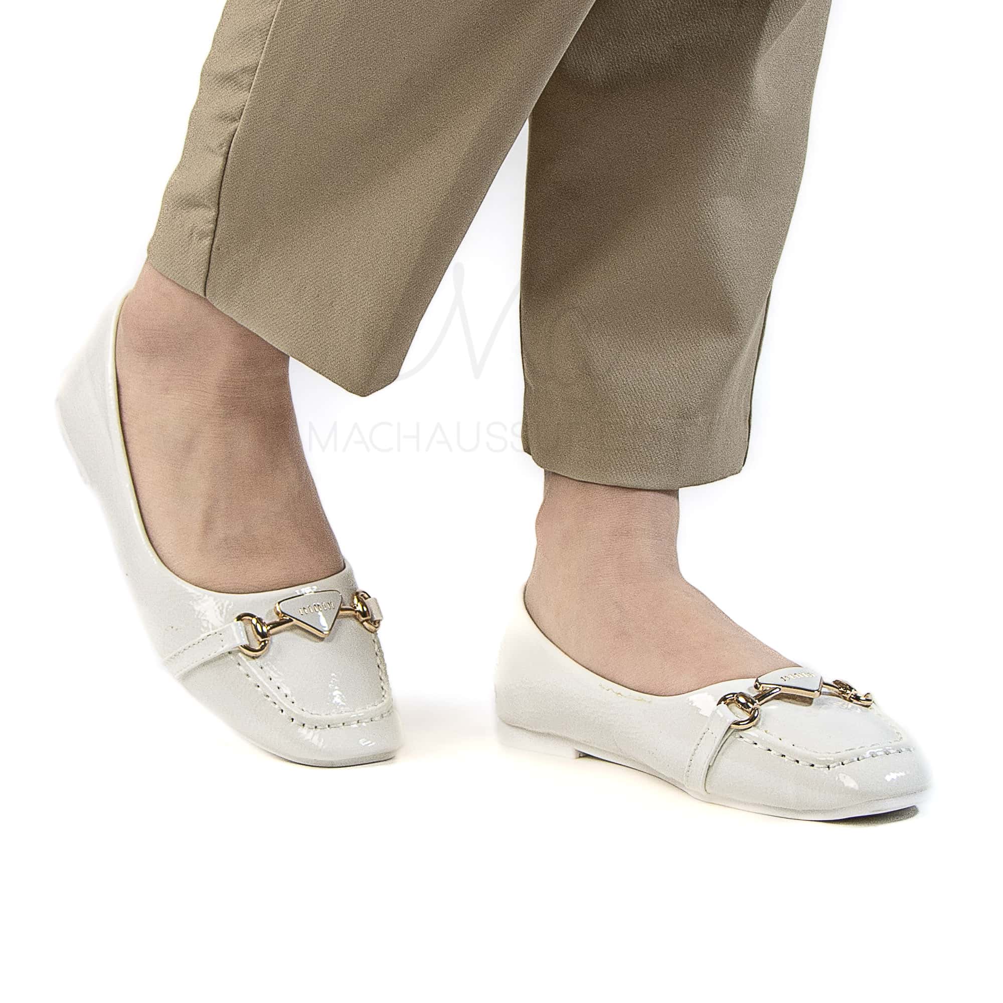 Fluorine - Mocassins femmes en Blanc.
