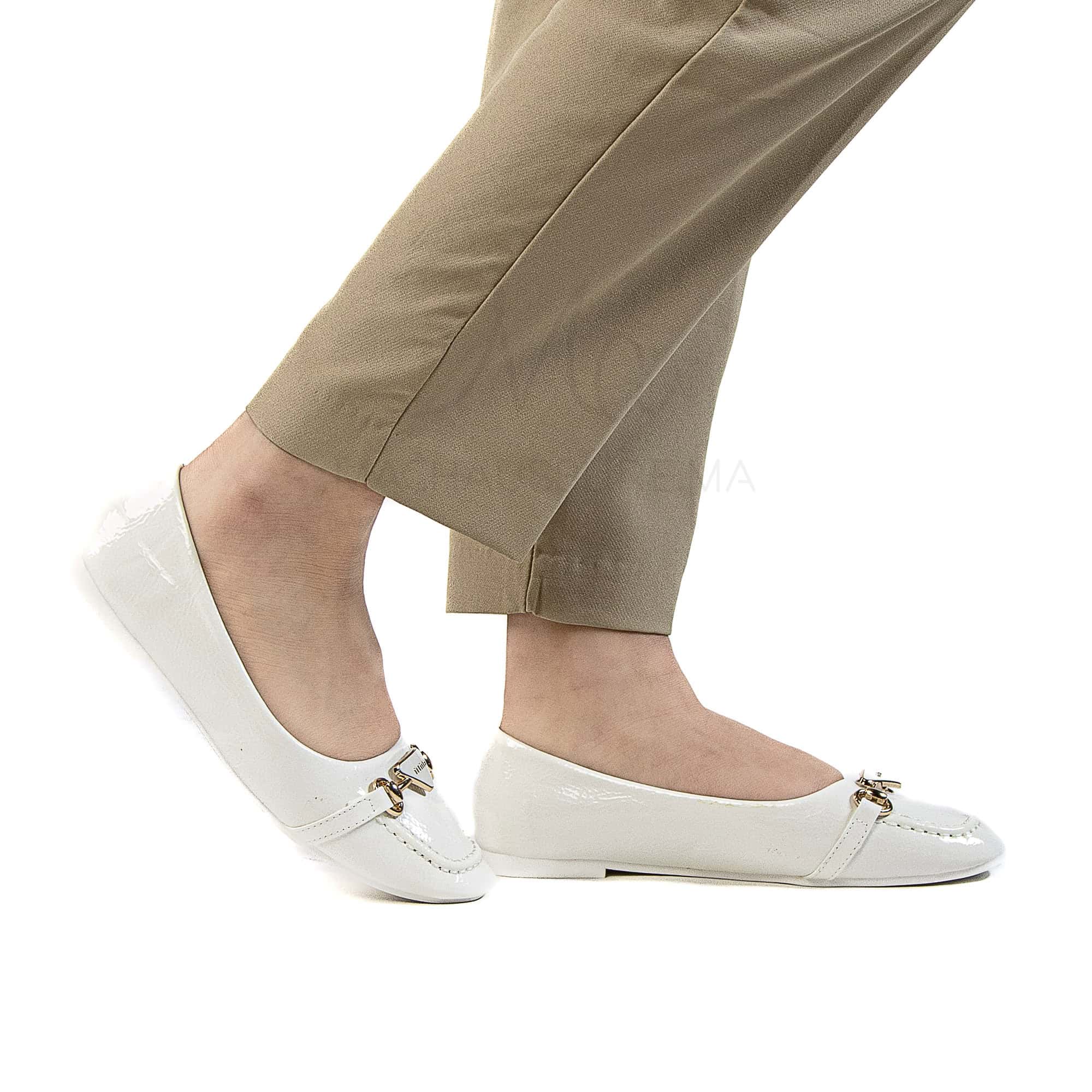 Fluorine - Mocassins femmes en Blanc.