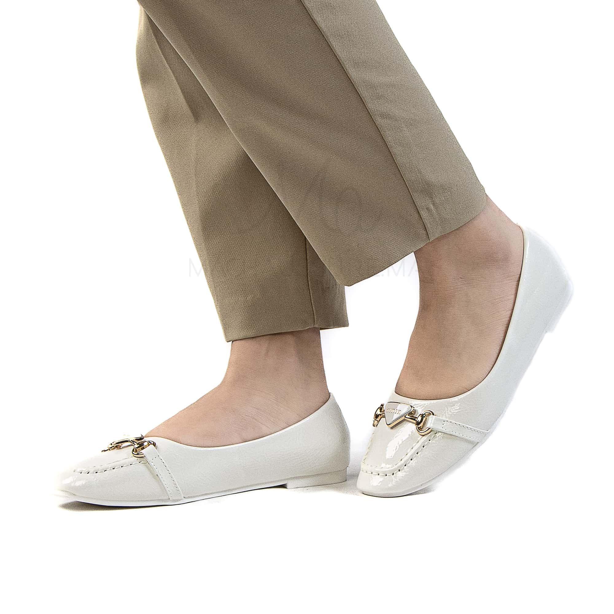 Fluorine - Mocassins femmes en Blanc.