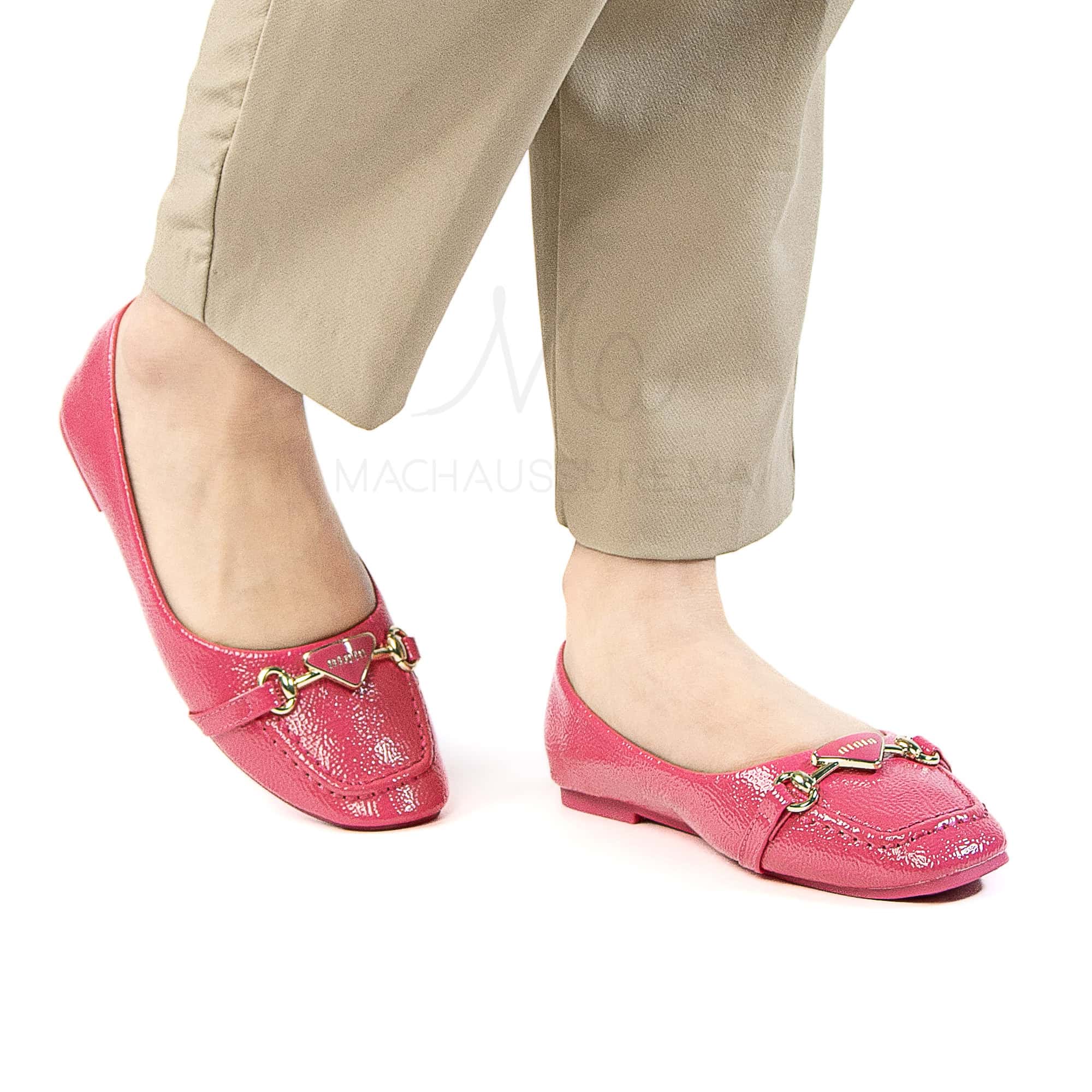 Fluorine - Mocassins femmes en Fuchsia.